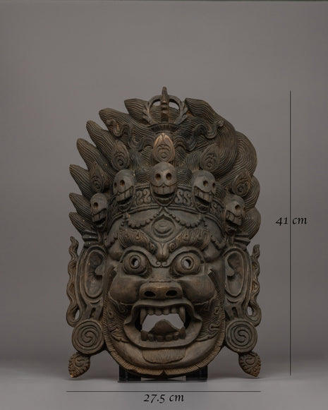 Wooden Bhairava Mask | Rituals Wall Decor