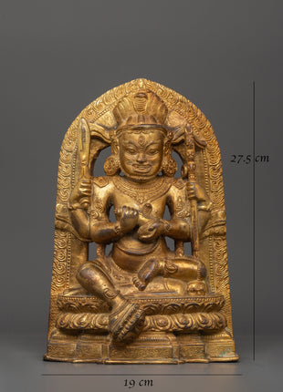 Chaturbhuja Mahakala Statue | Powerful Tibetan Protector Deity