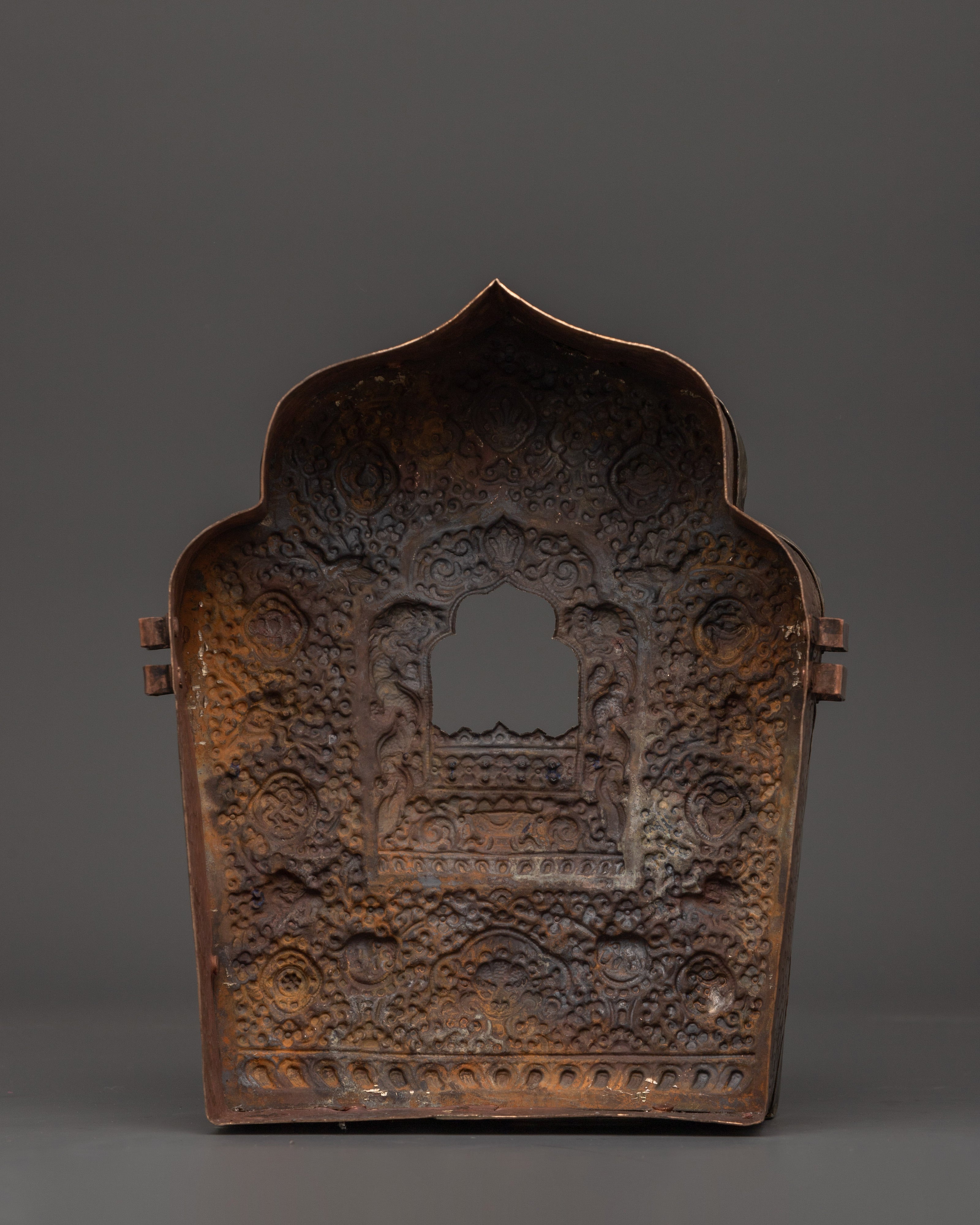 Handcrafted Ghau Box with White Metal & Copper Body | Sacred Relic