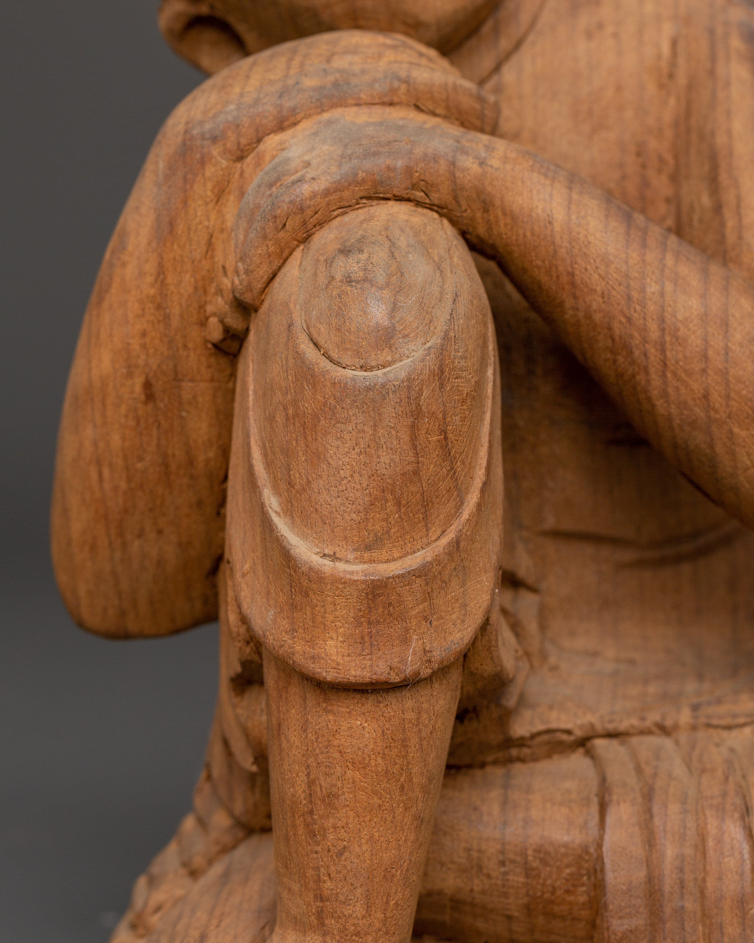 Handmade Wooden Buddha Statue for Meditation and Spiritual Decor