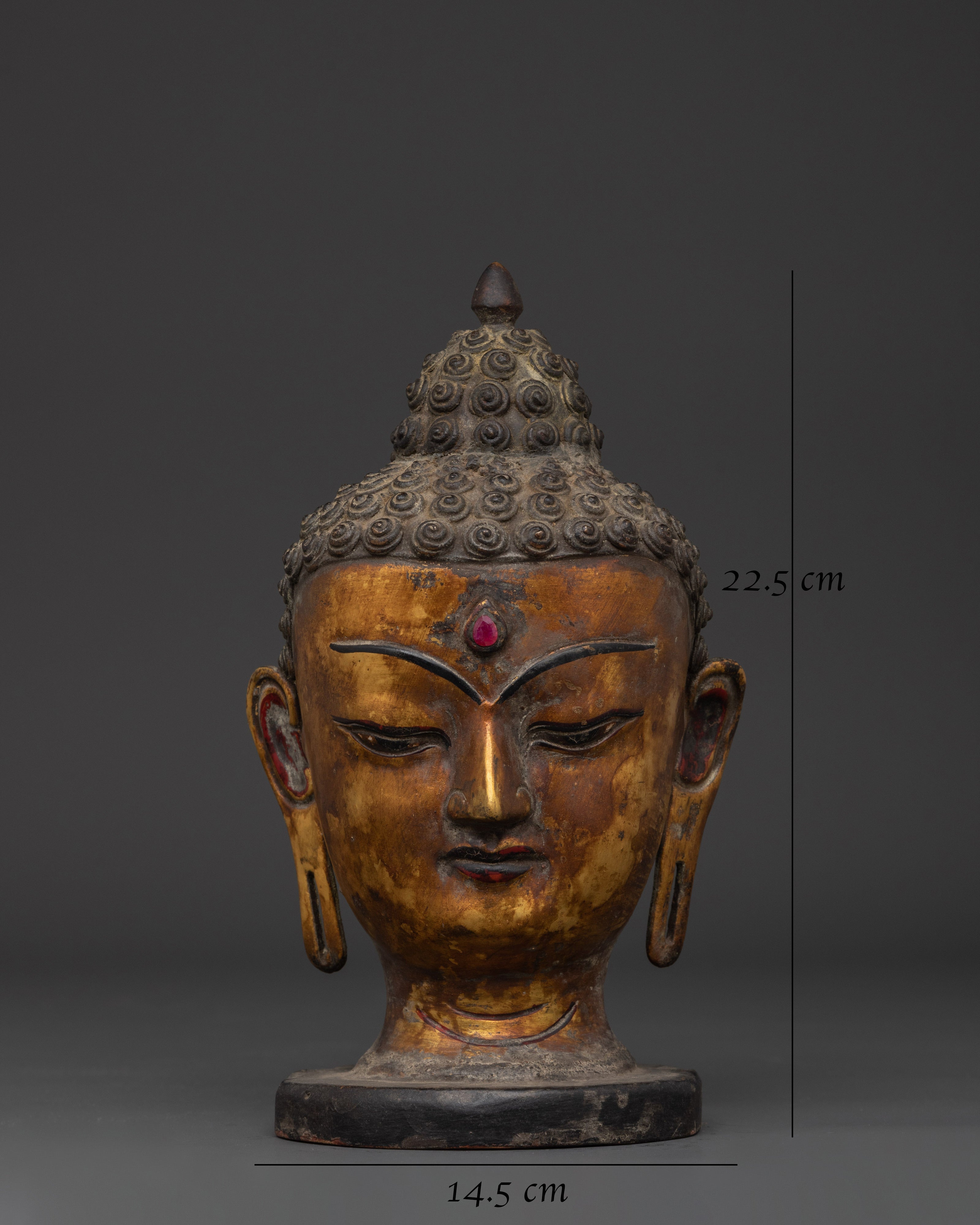 Serene Buddha Head Figurine | Brass Buddha Sculpture for Home and Meditation