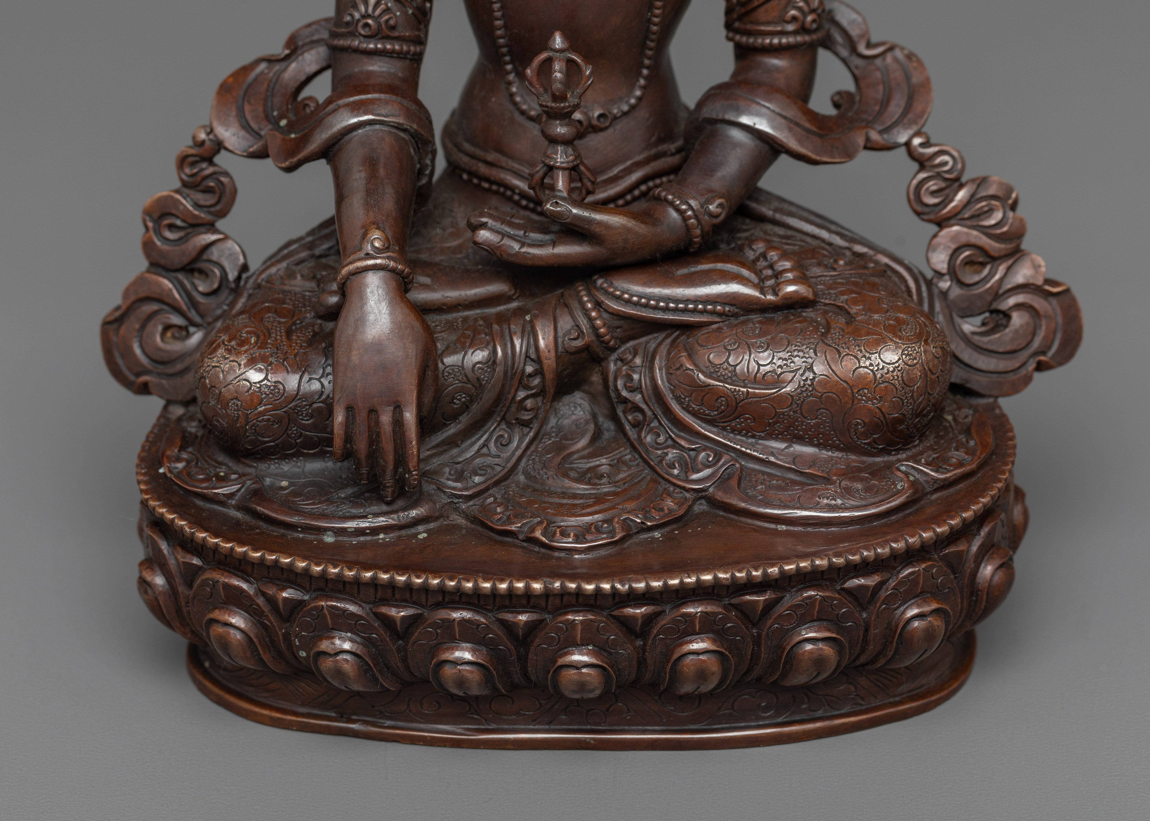 Buddha Mitrugpa in Oxidized Copper | Serene Guardian
