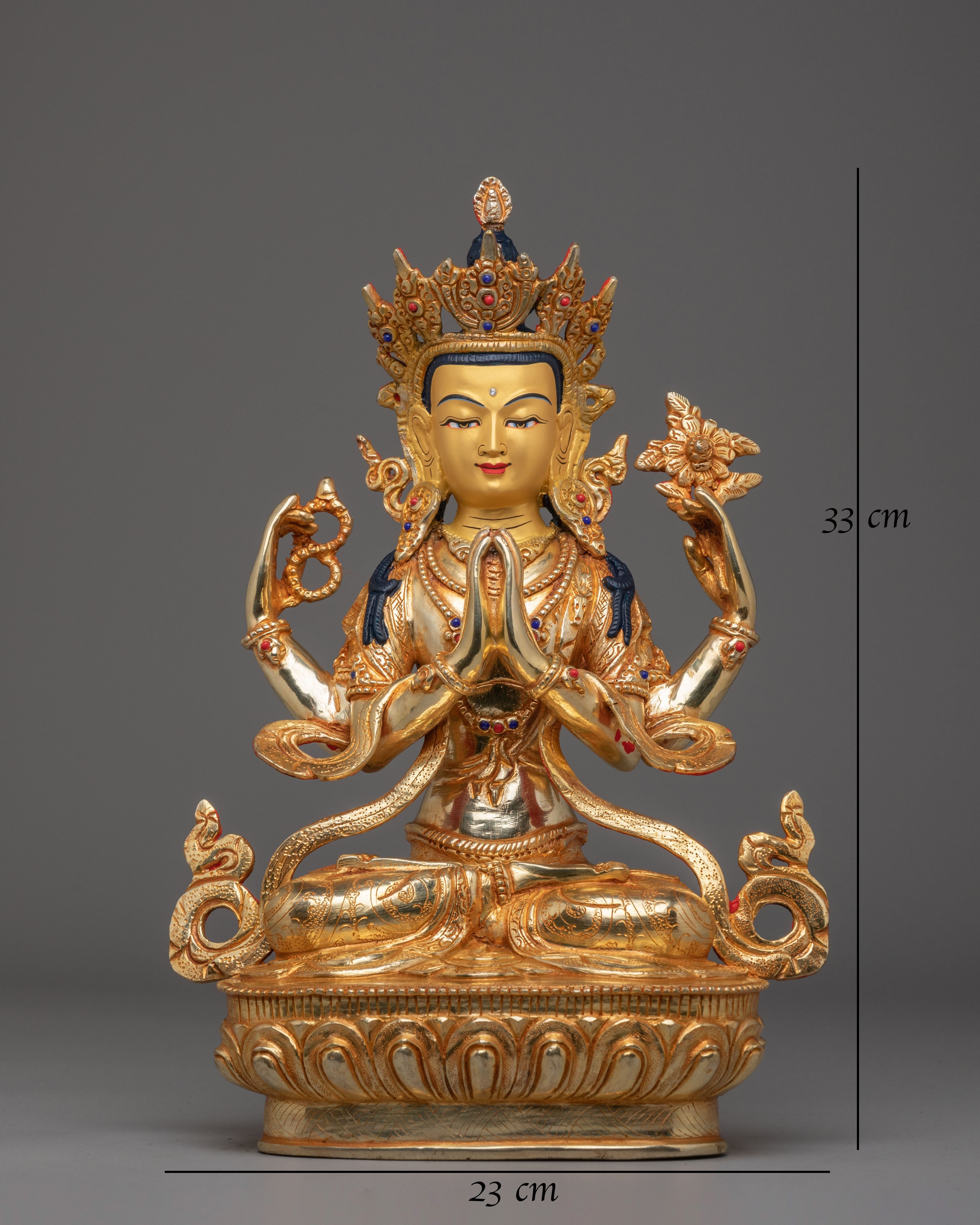 Vajrayana Chenrezig Deity Statue | Tibetan Buddhist Avalokiteshvara Sculpture