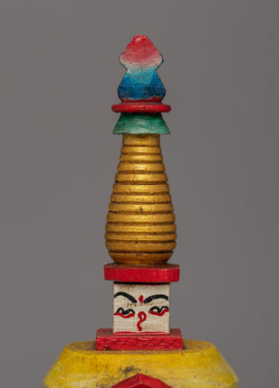 Handcrafted Chaitya Chorten | Tibetan Ritual Shrine for Blessings & Peace | Stupa From Nepal