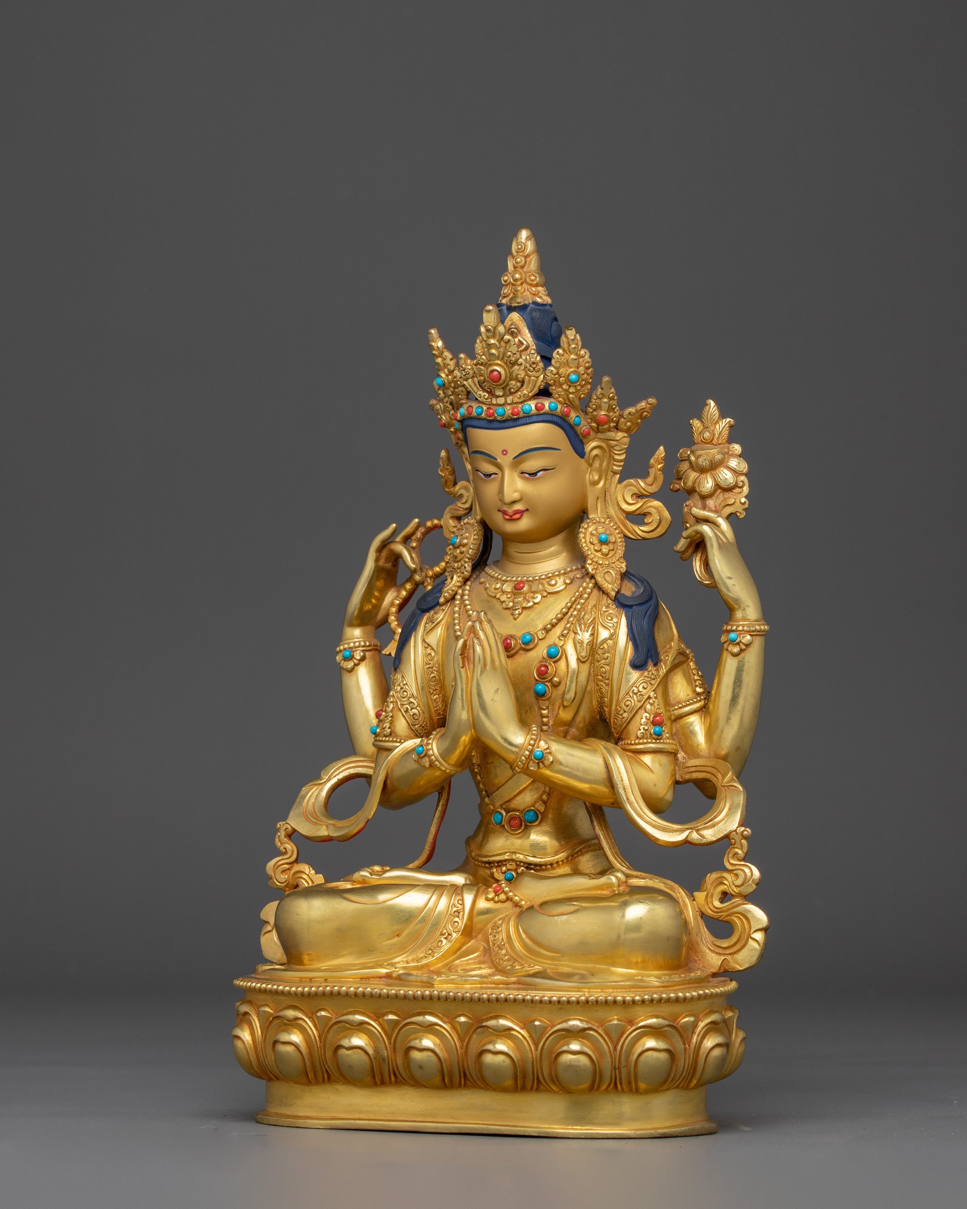 Golden Avalokiteshvara Artwork | Chenrezig - Bodhisattva of compassion