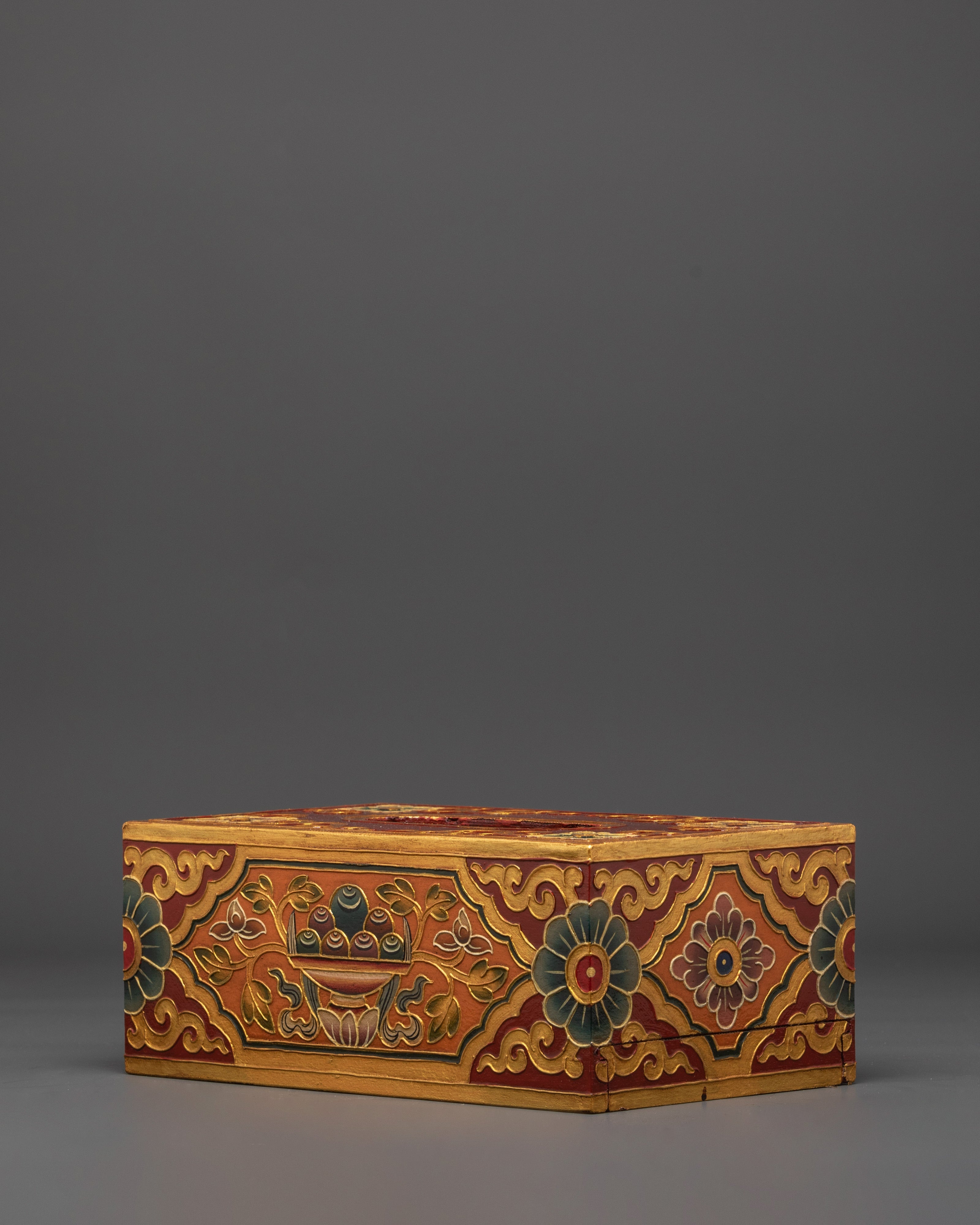 Tibetan Home Decor Tissue Box | Artisan Hand-Painted Piece