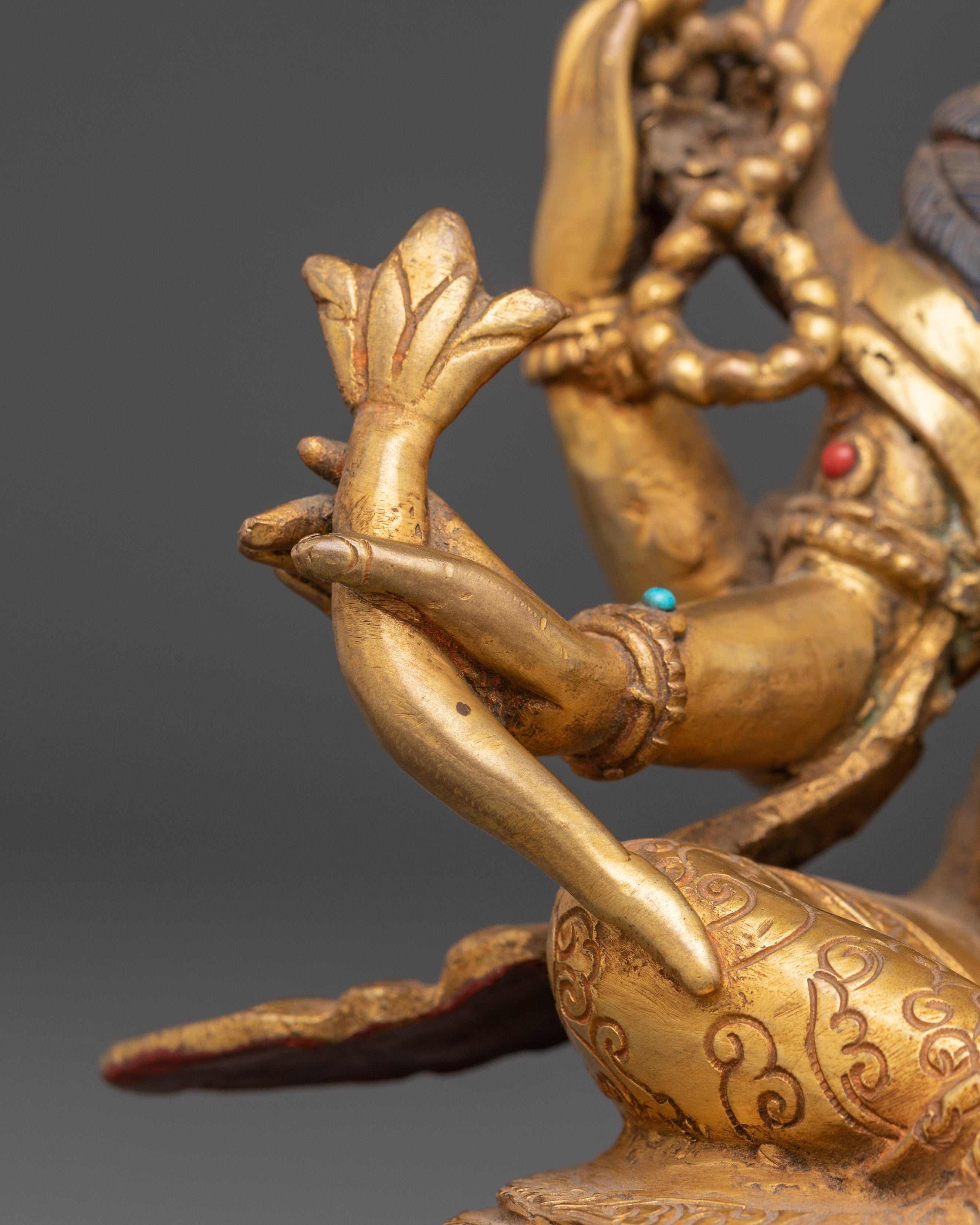 Handmade Vinayaka Ganesha Sculpture | Copper and Gold Plated Hindu Statue