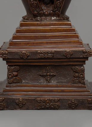 Traditionally Handcarved Stupa for Decor | A Sacred Buddhist Symbol of Enlightenment