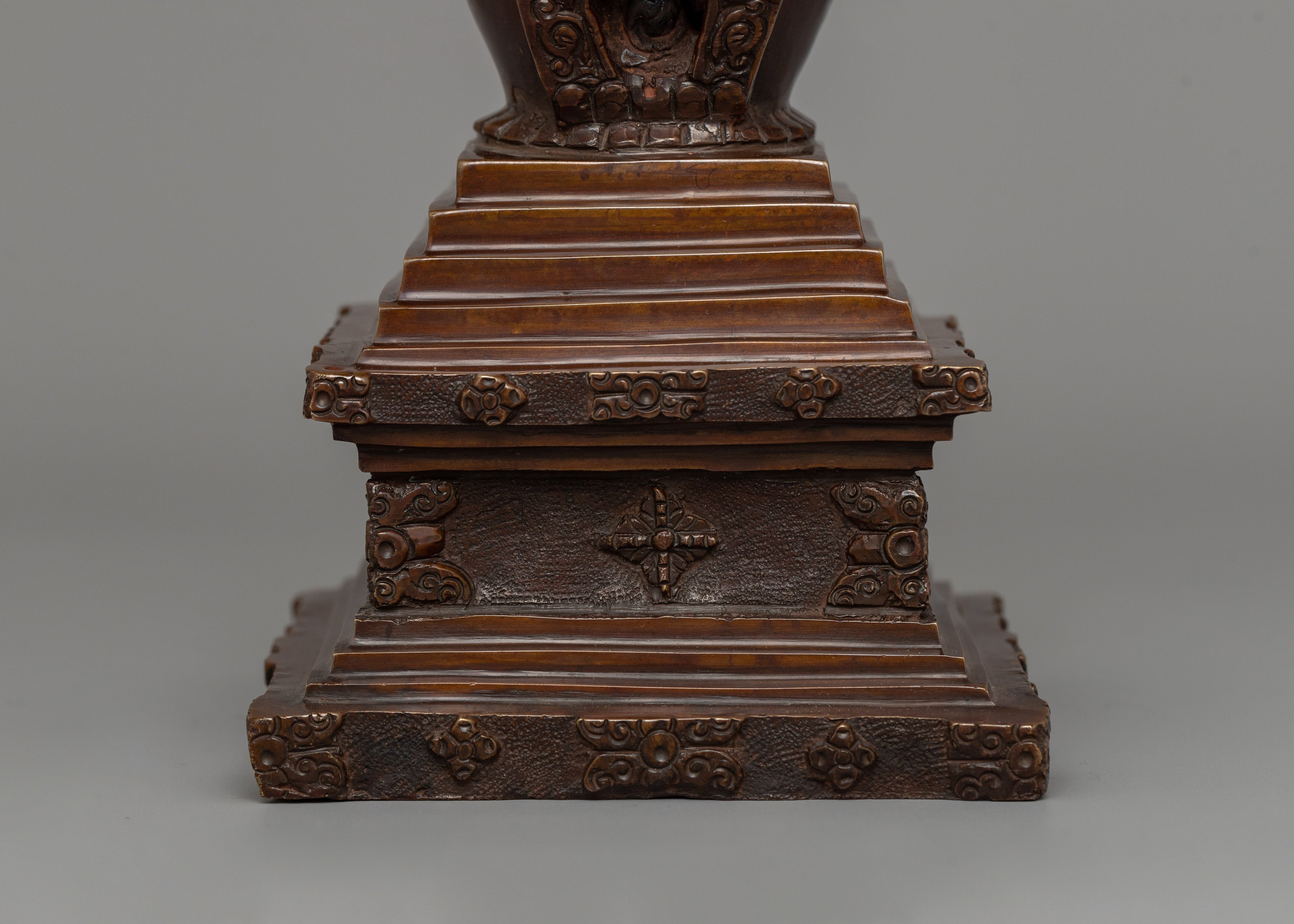 Traditionally Handcarved Stupa for Decor | A Sacred Buddhist Symbol of Enlightenment