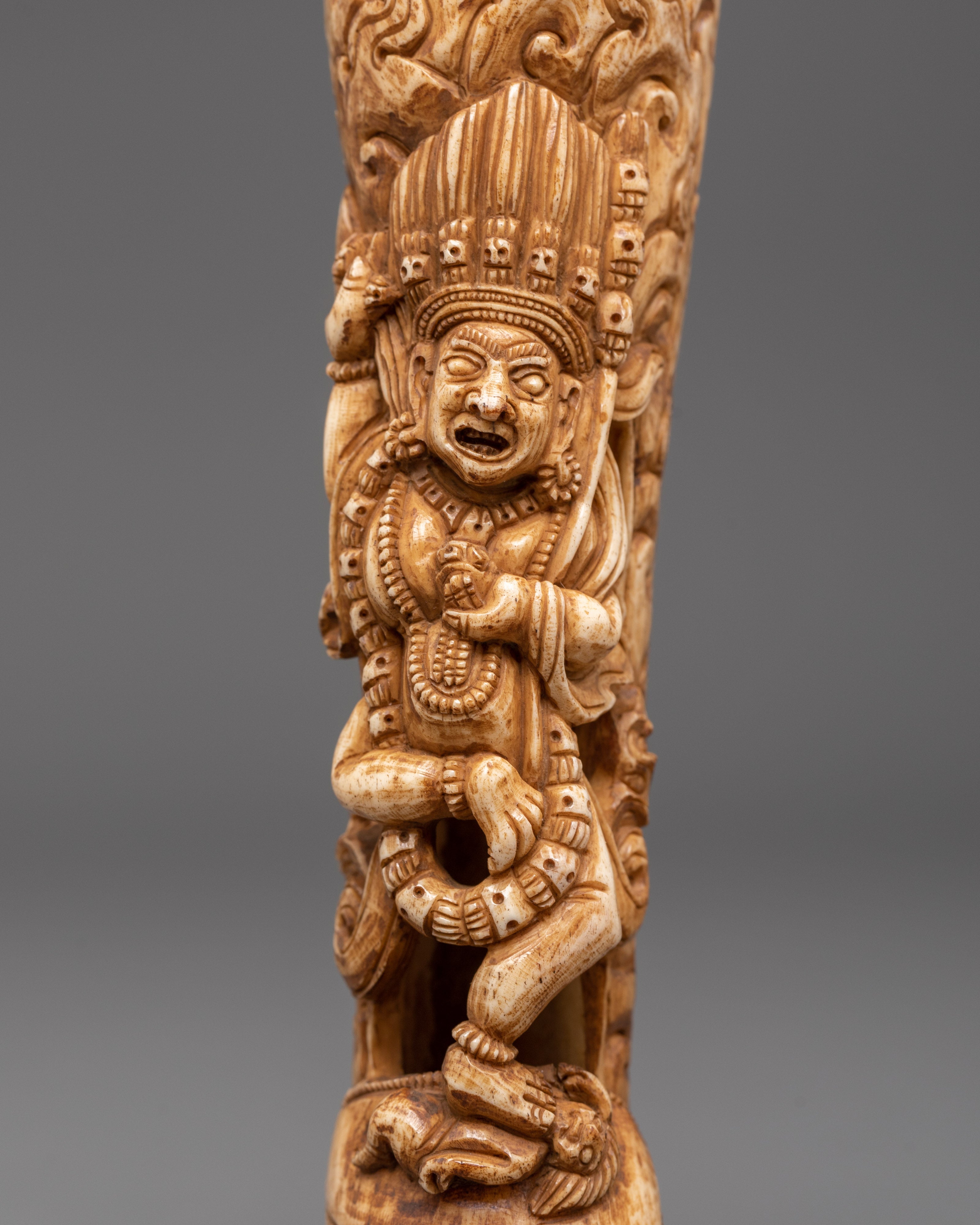 Bernagchen Mahakala Bone Statue | Ethically Sourced Buffalo Bone