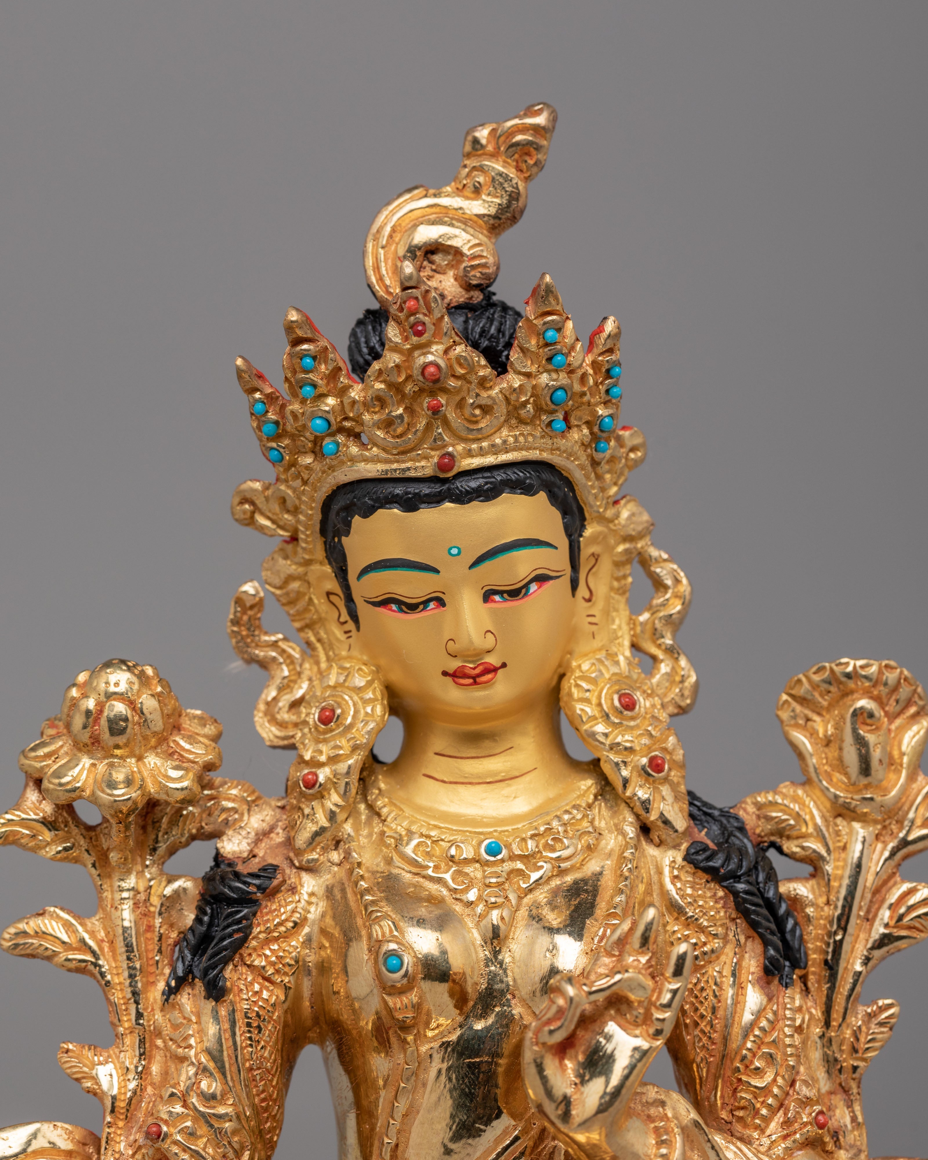 Handmade Spiritual Shyama Tara Statue | Green Tara Figurine for Meditation