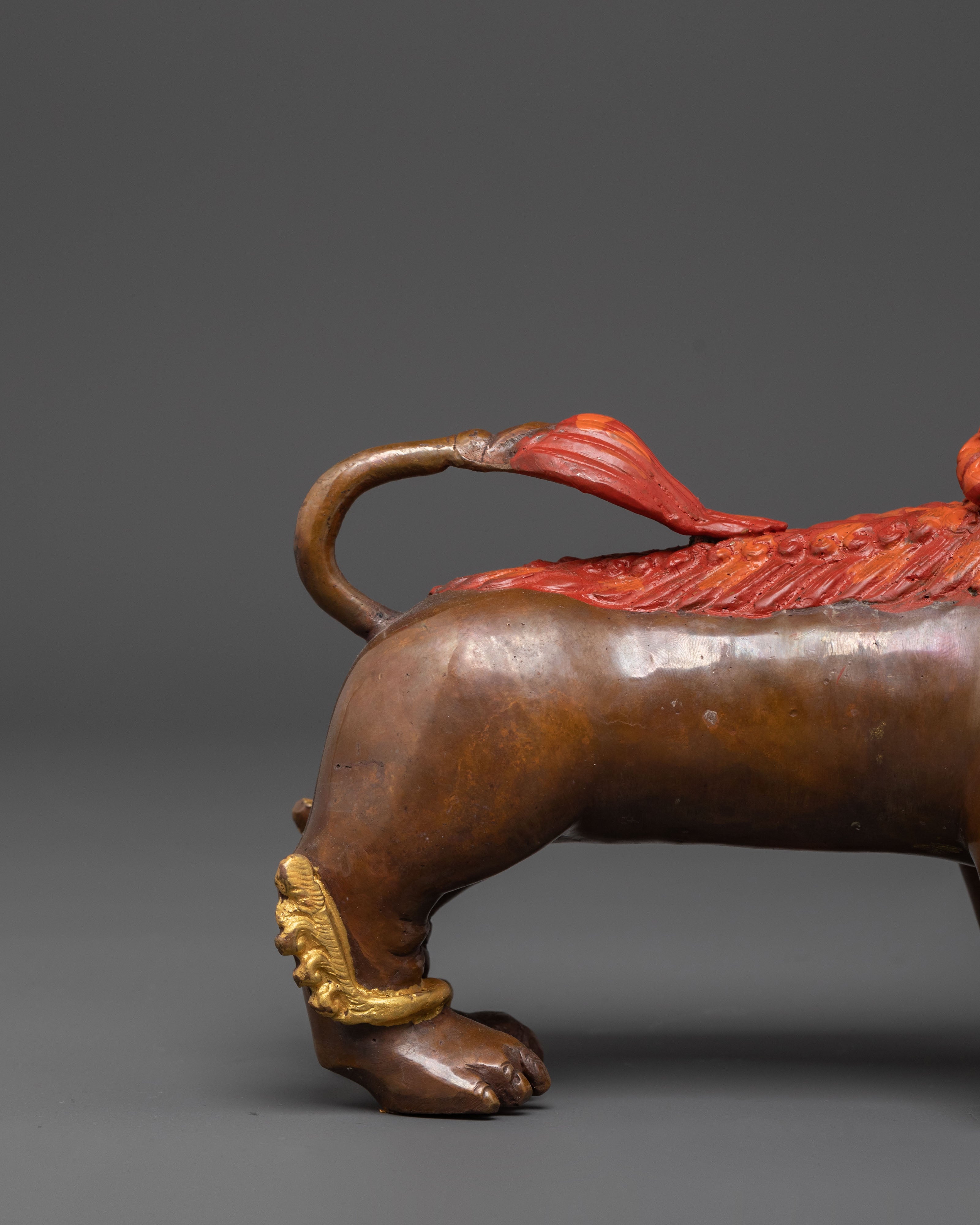 Sacred Buddhist Protector Lion Pair | Tibetan Snow Lion Guardian Statues