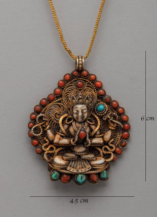Handicraft Buddhist Filigree Locket | Meditation & Spiritual Wear