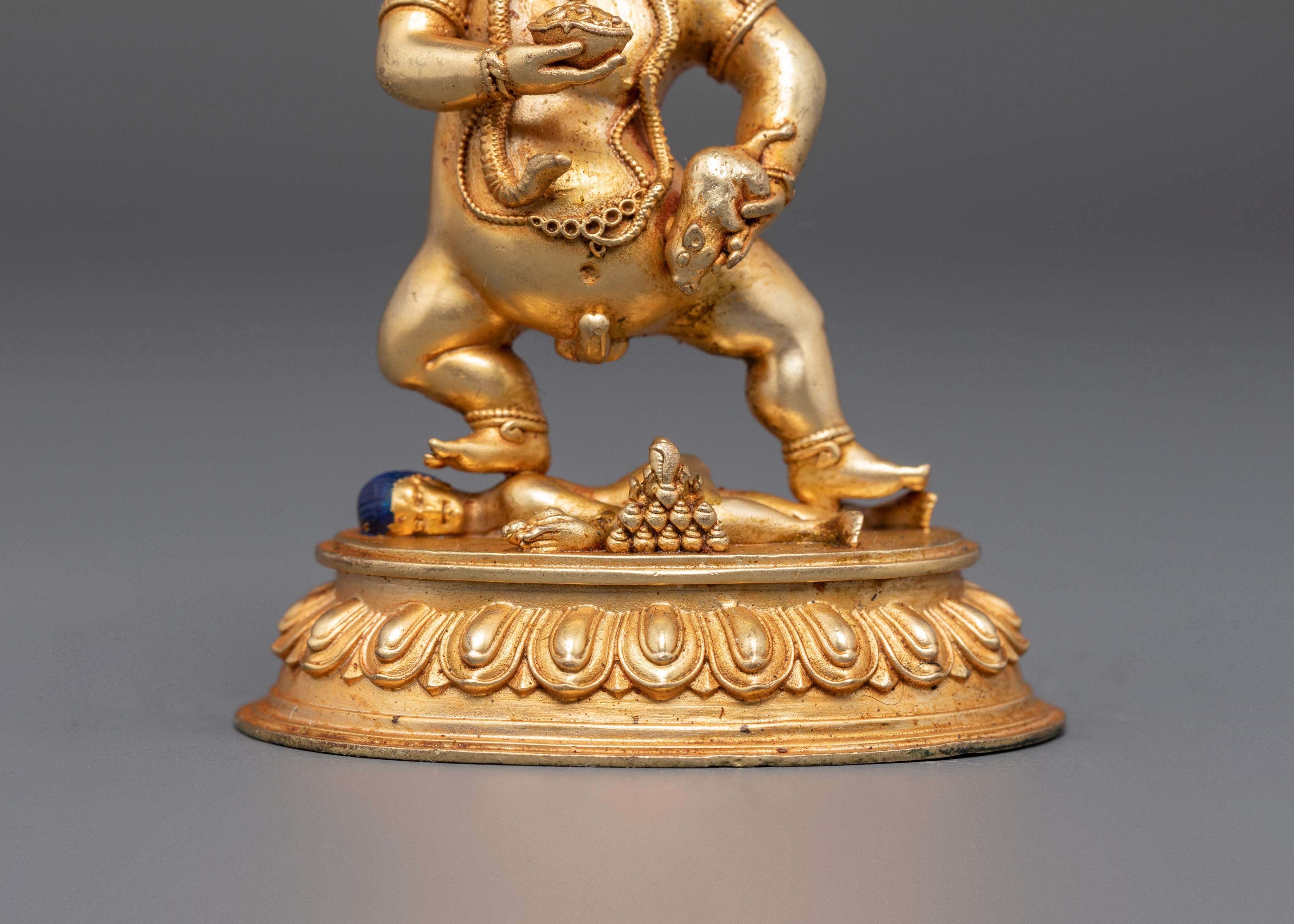 Spiritual Wealth Guardian Black Dzambhala | Handcrafted Tibetan Sculpture