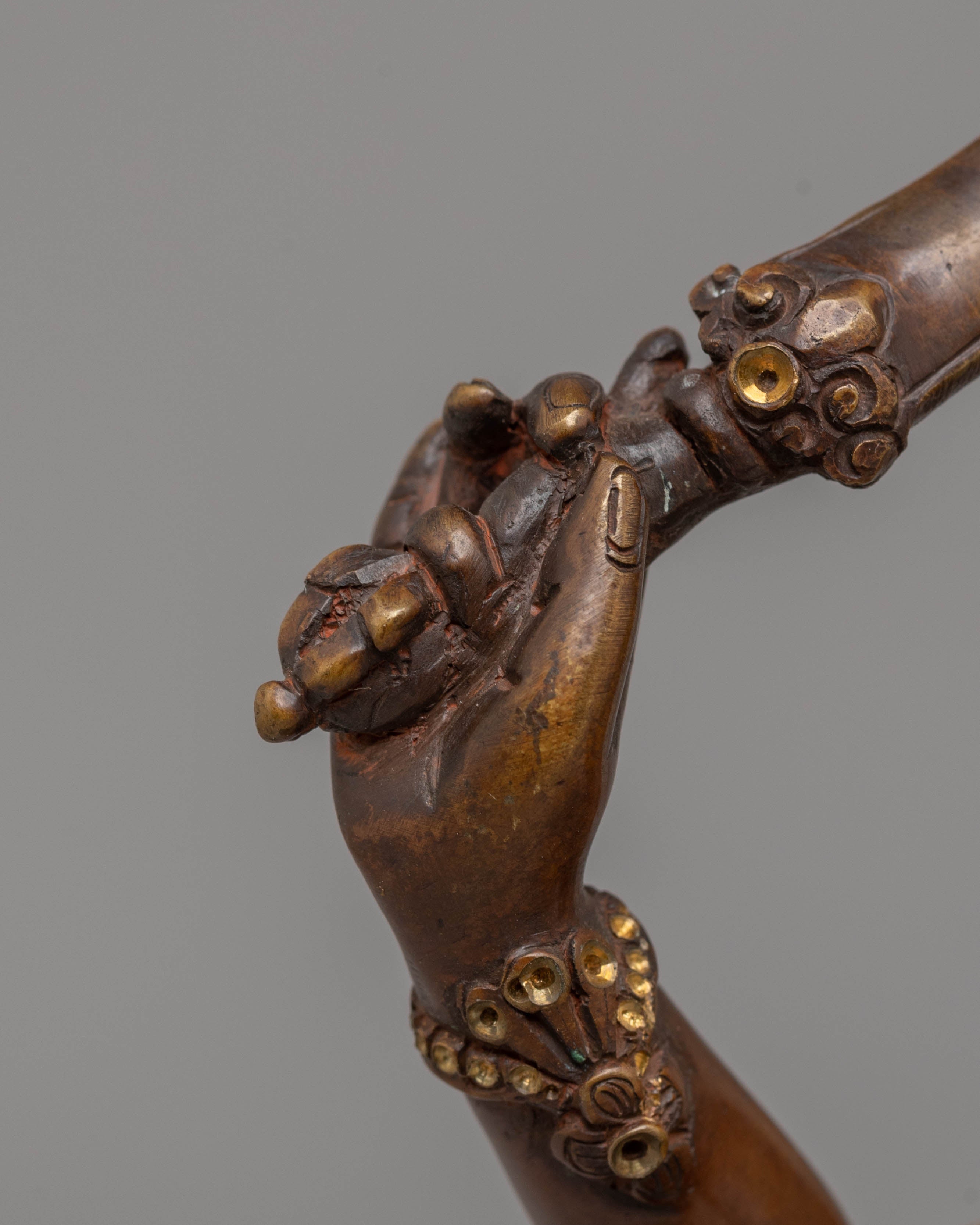 Handcrafted Tibetan Manjushri Bodhisattva Sculpture for Decor