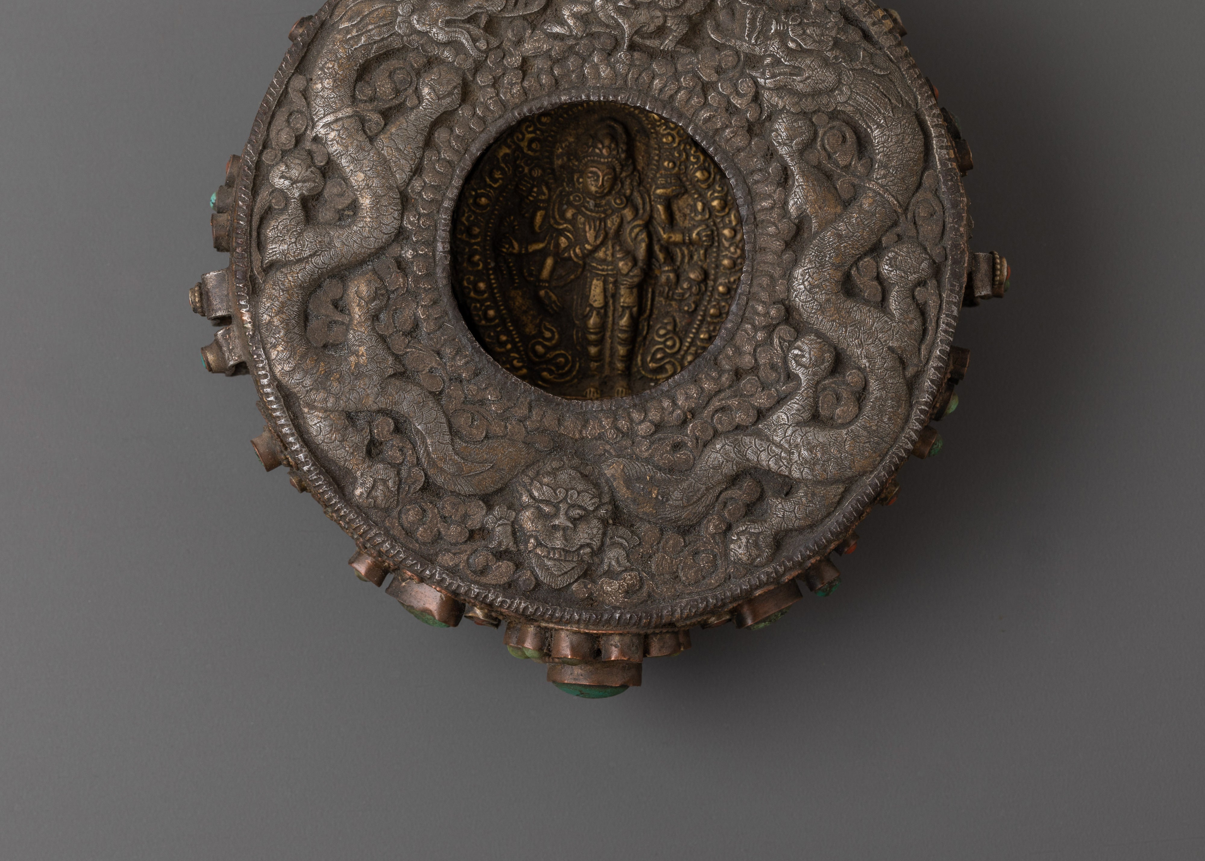 Silver and Brass Ghau Box | Lokeshwor Prayer Box