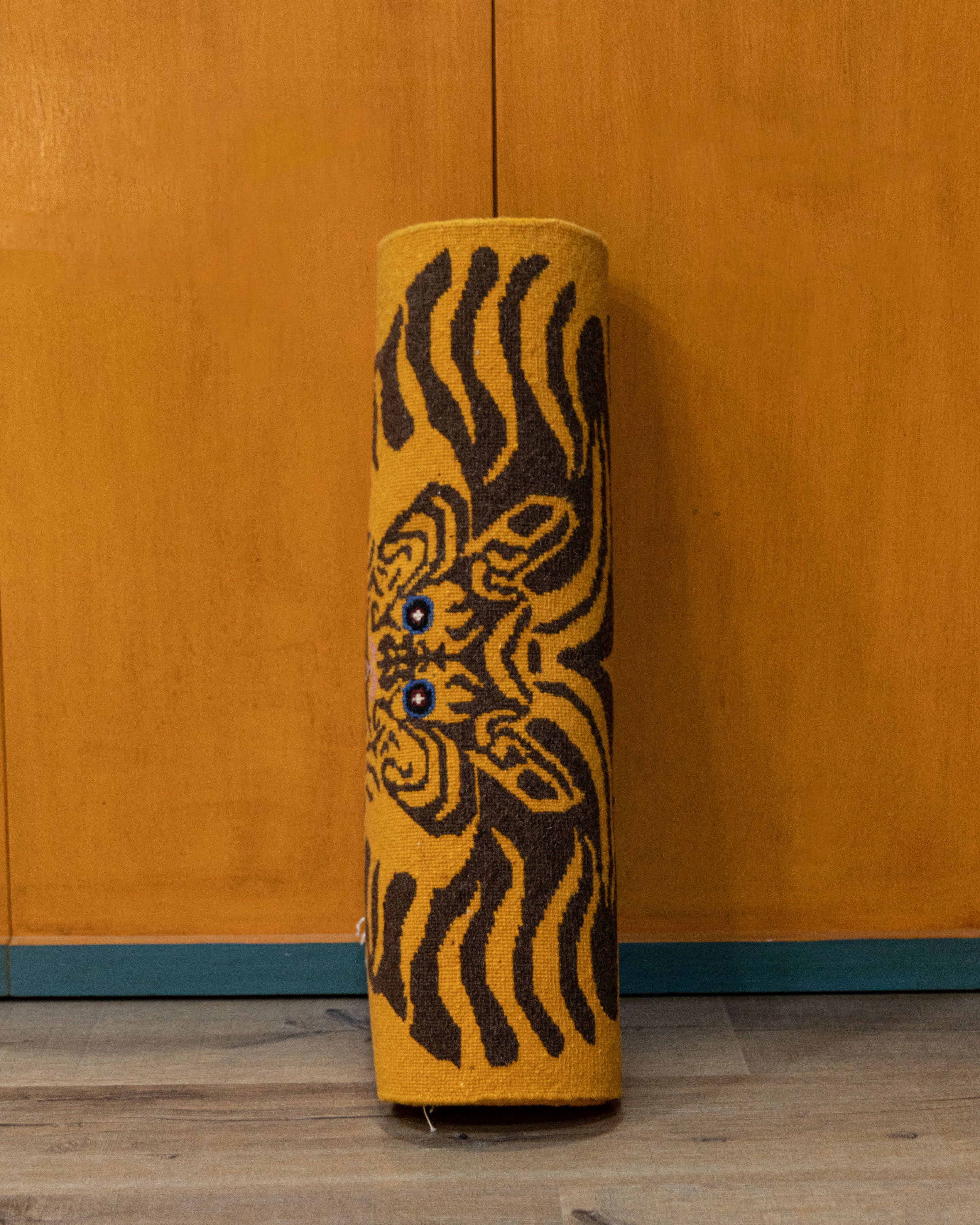 Tibetan Traditional Tiger Print Rug | Handcrafted Wool Rug with 100 Knot Detail
