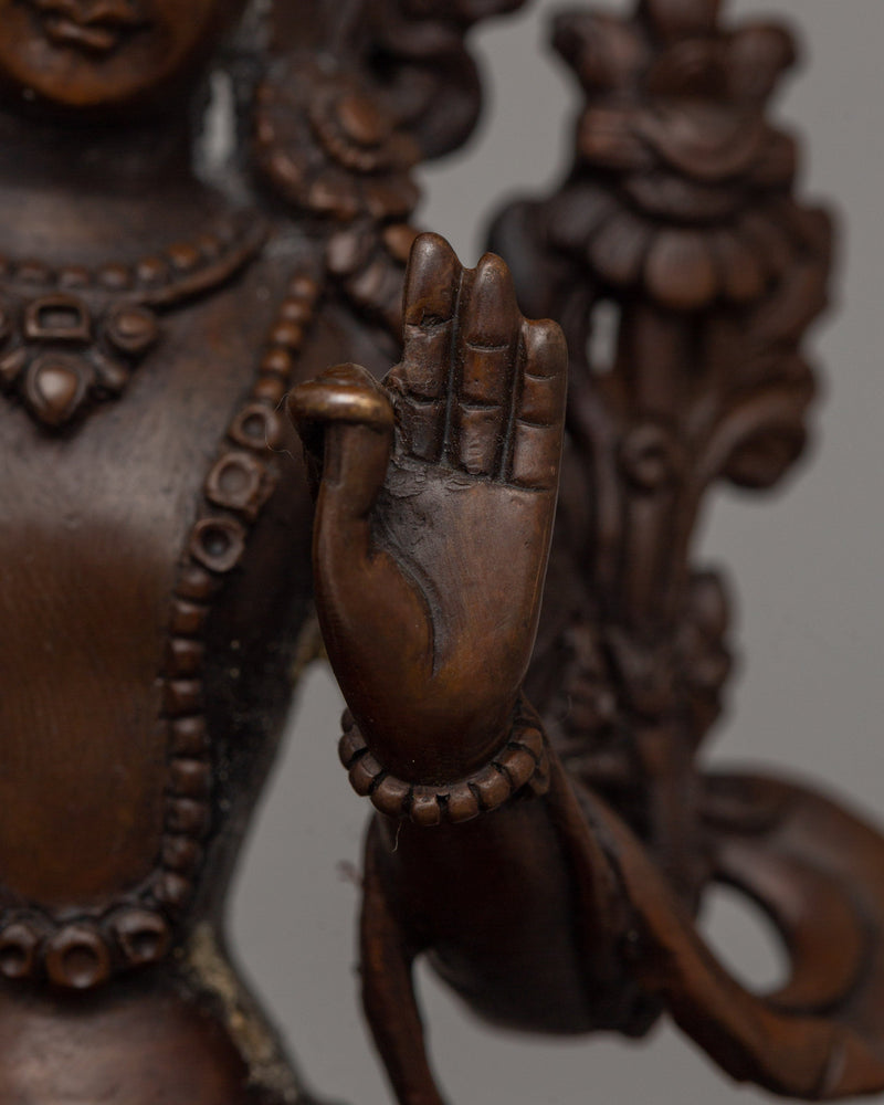 Oxidized Copper Manjushri Statue | Meditation and Spiritual Decor