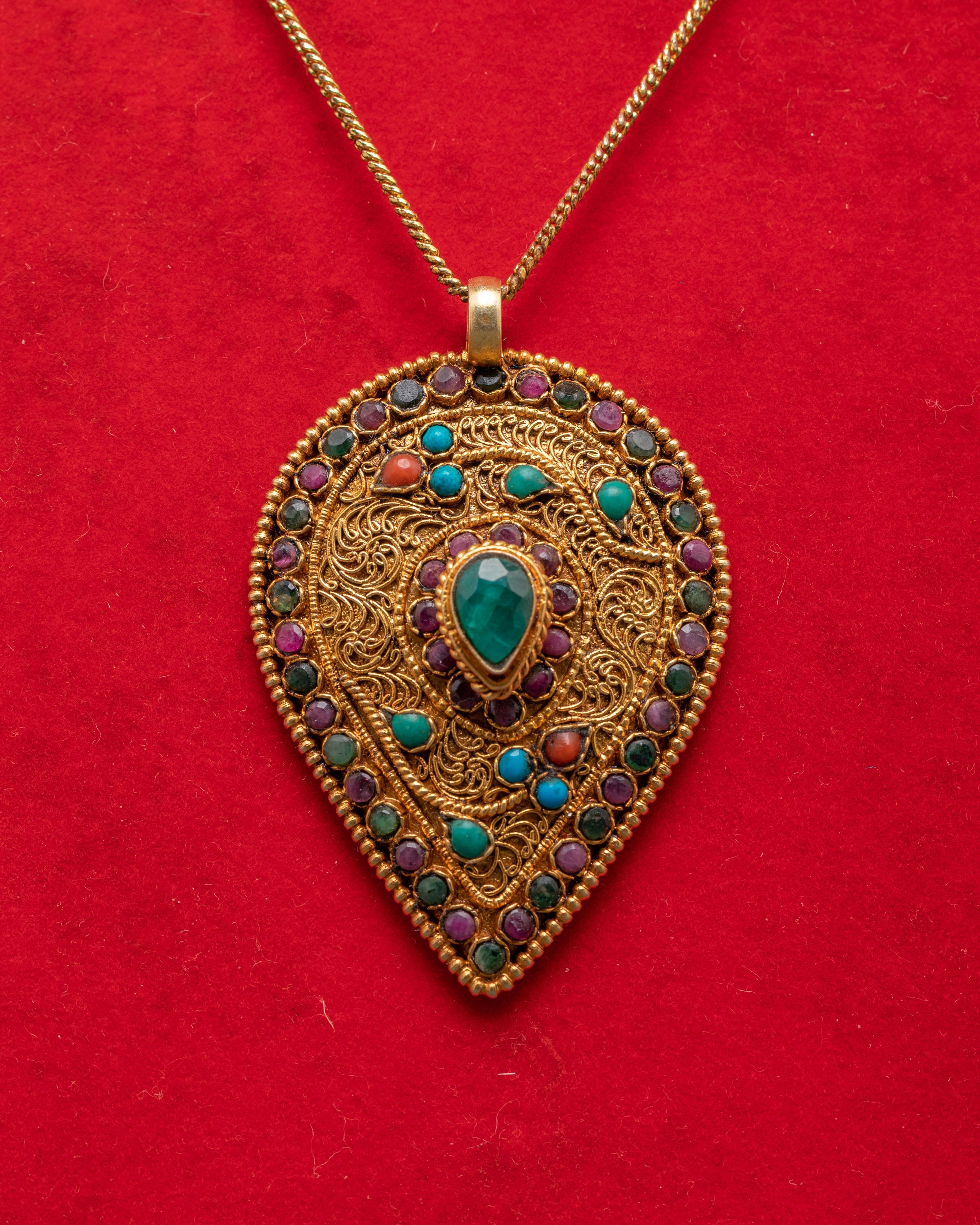 Ruby Locket with Gold Plating | Spiritual Ruby Jewelry