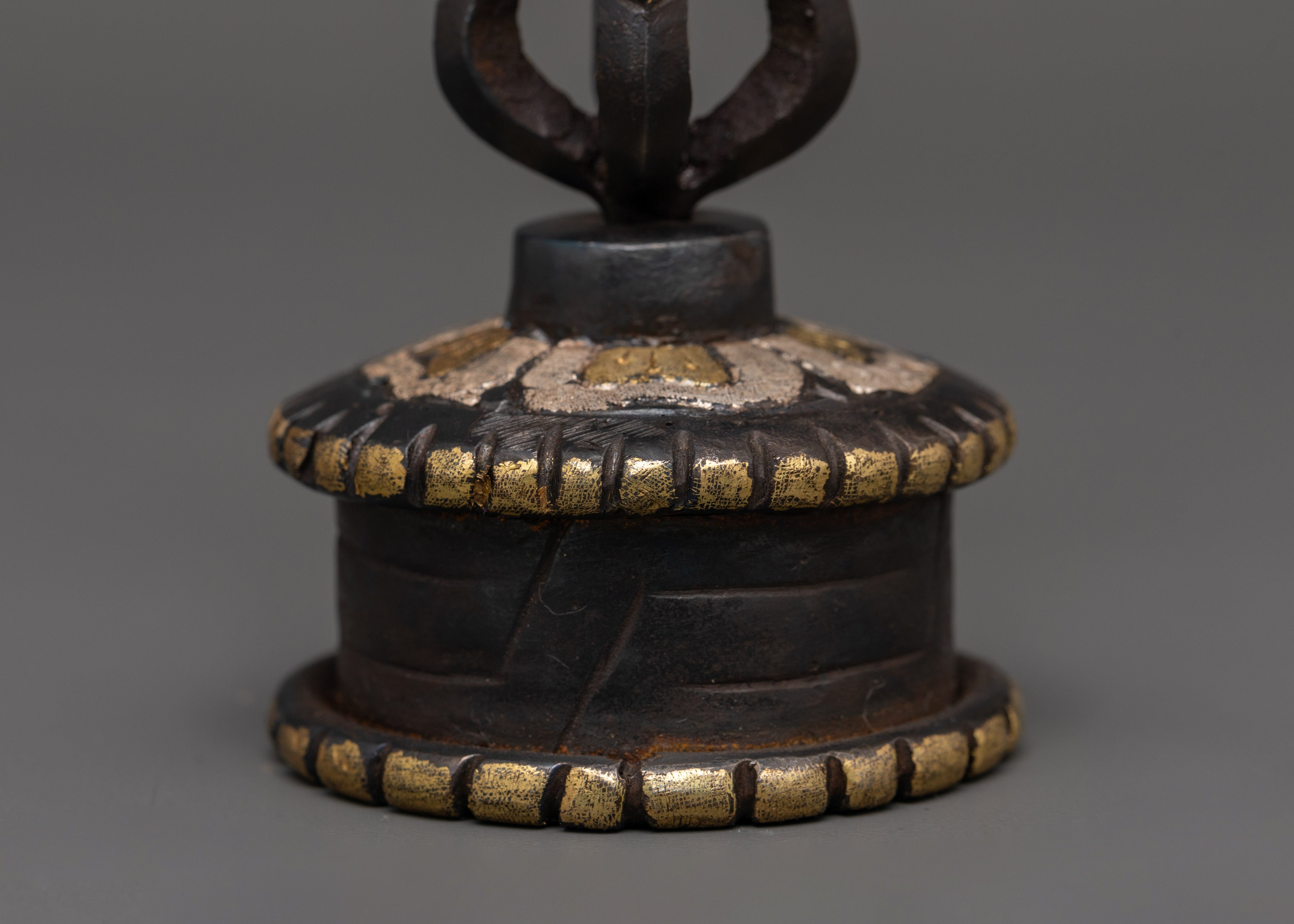 Silver-Plated Ritual Dagger with Stand | Handcrafted Tibetan Sword