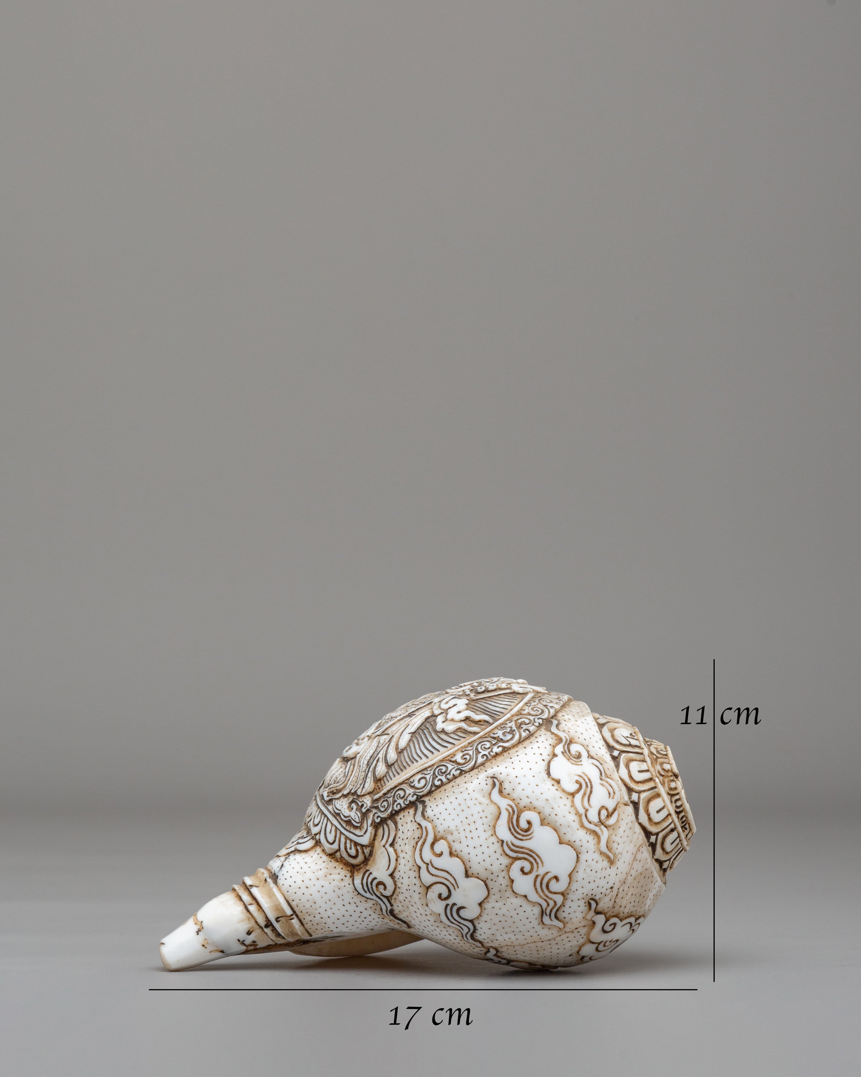 Guru Rinpoche Ritual Conch | Handcrafted Tibetan Conch for Sacred Ceremonies