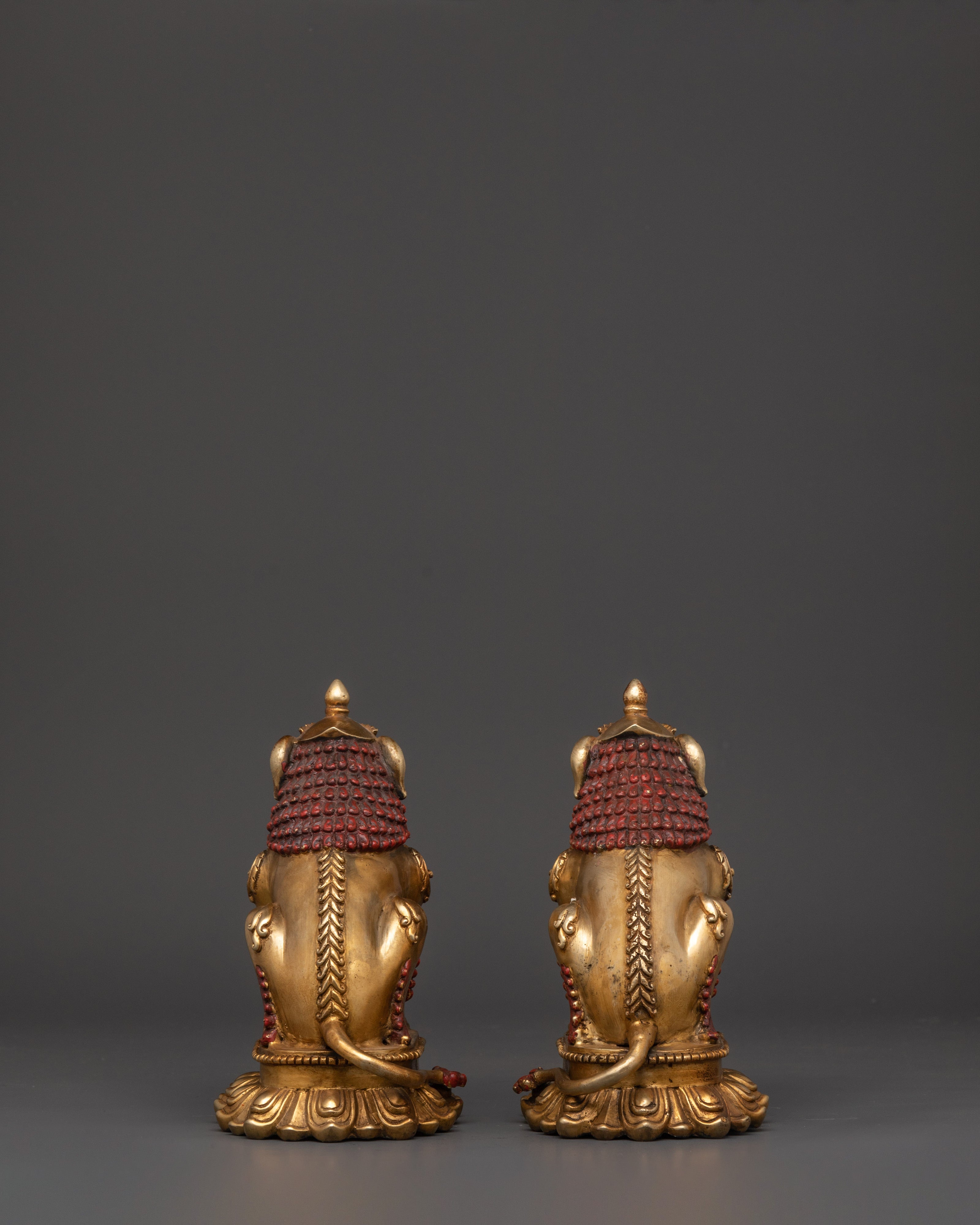 Handcrafted Copper Lion Set | Perfect for Living Room