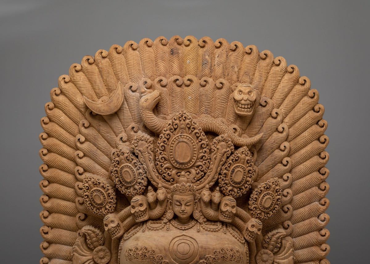 Wooden Bhairava Wall Hanging | Exclusive Hand-Carved Sacred Artwork