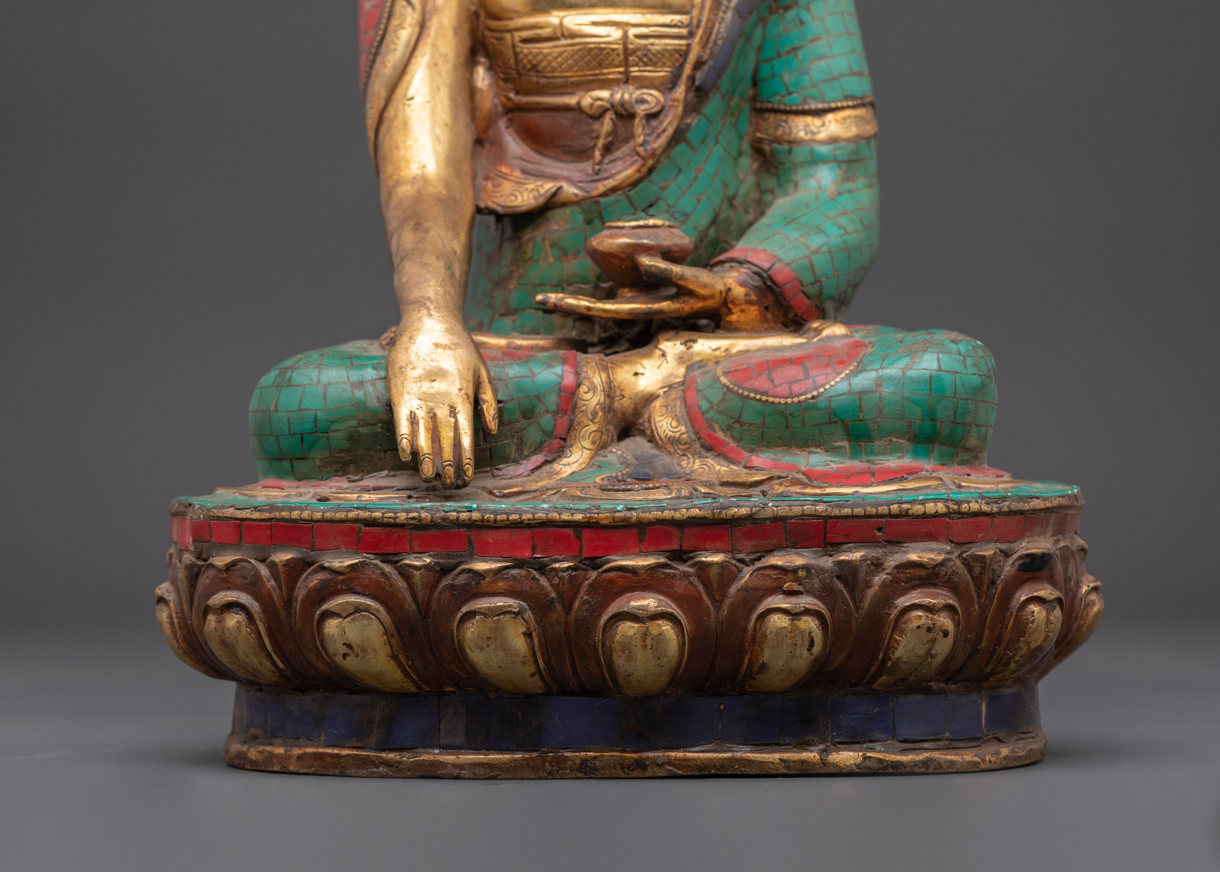Shakyamuni Buddha Meditation Copper Statue | Figurine for Altar Spaces and Shrine Decor