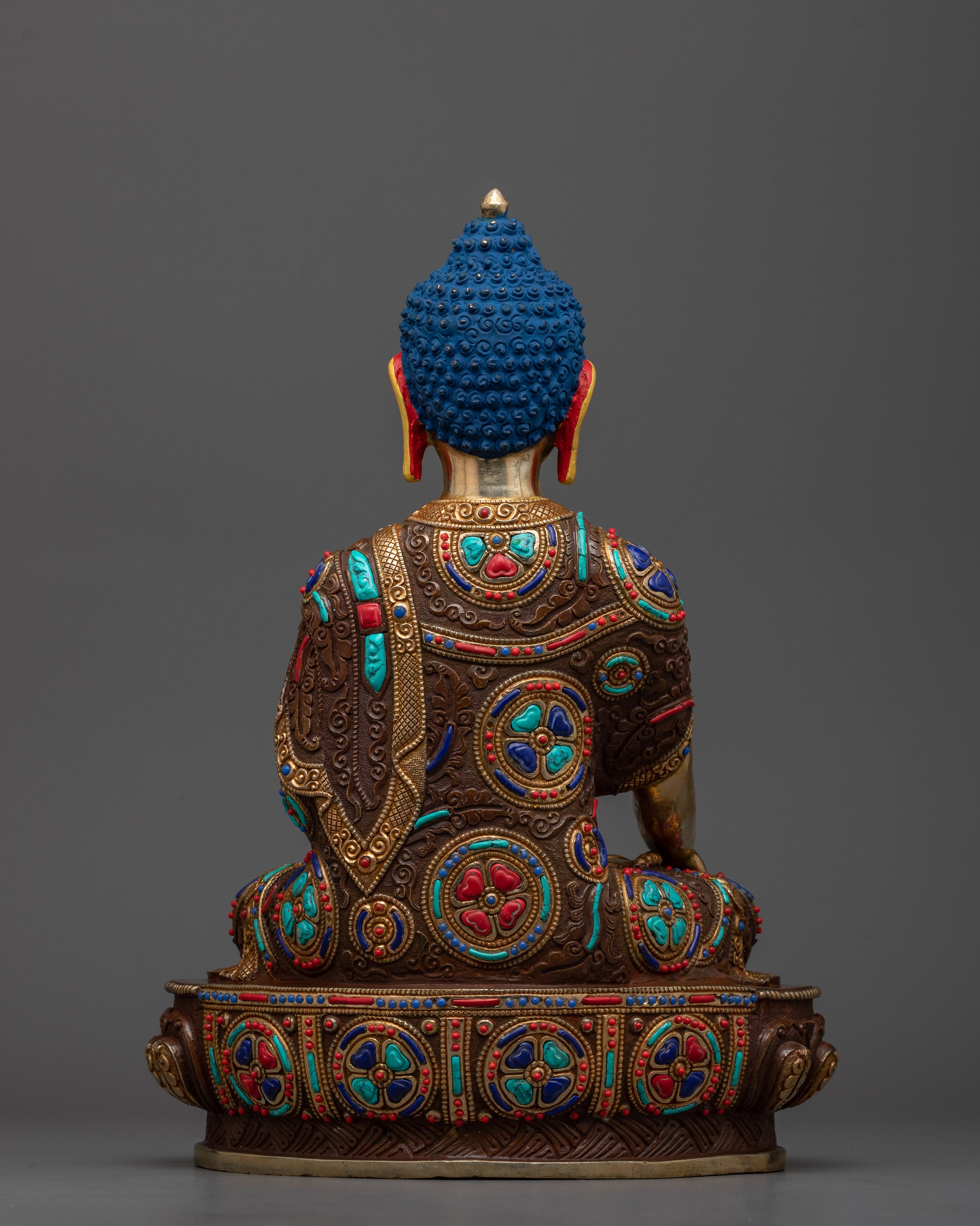 The Shakyamuni Buddha Sculpture for Shrine | 24K Gold Gilded Statues from Nepal