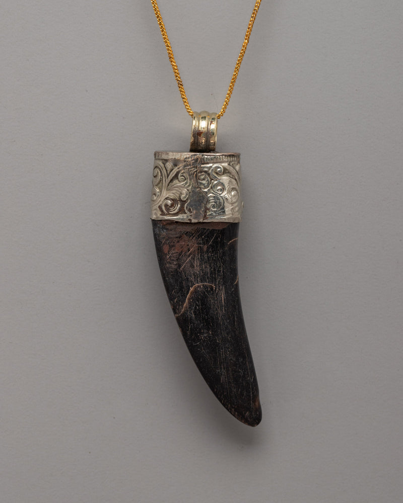 Handcrafted Ethically Sourced Goat Horn Pendant | Spiritual Significance