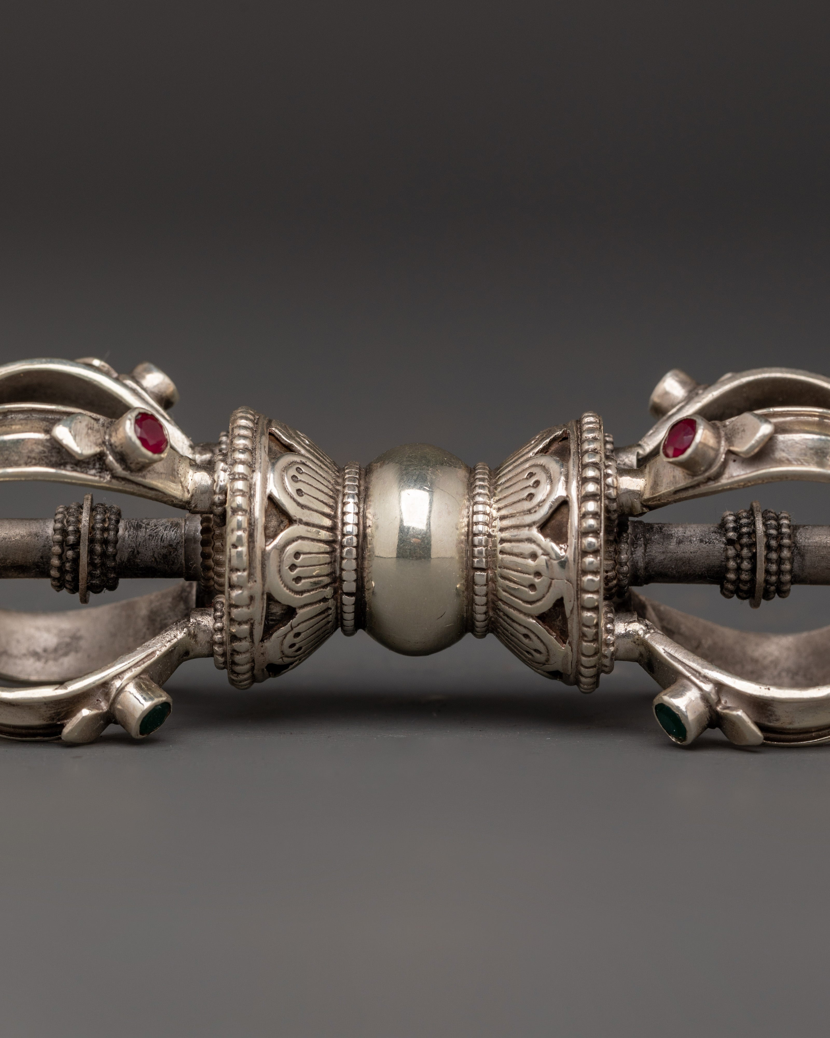 Silver-Plated Tibetan Bell and Vajra Set | Buddhist Healing Practices Item