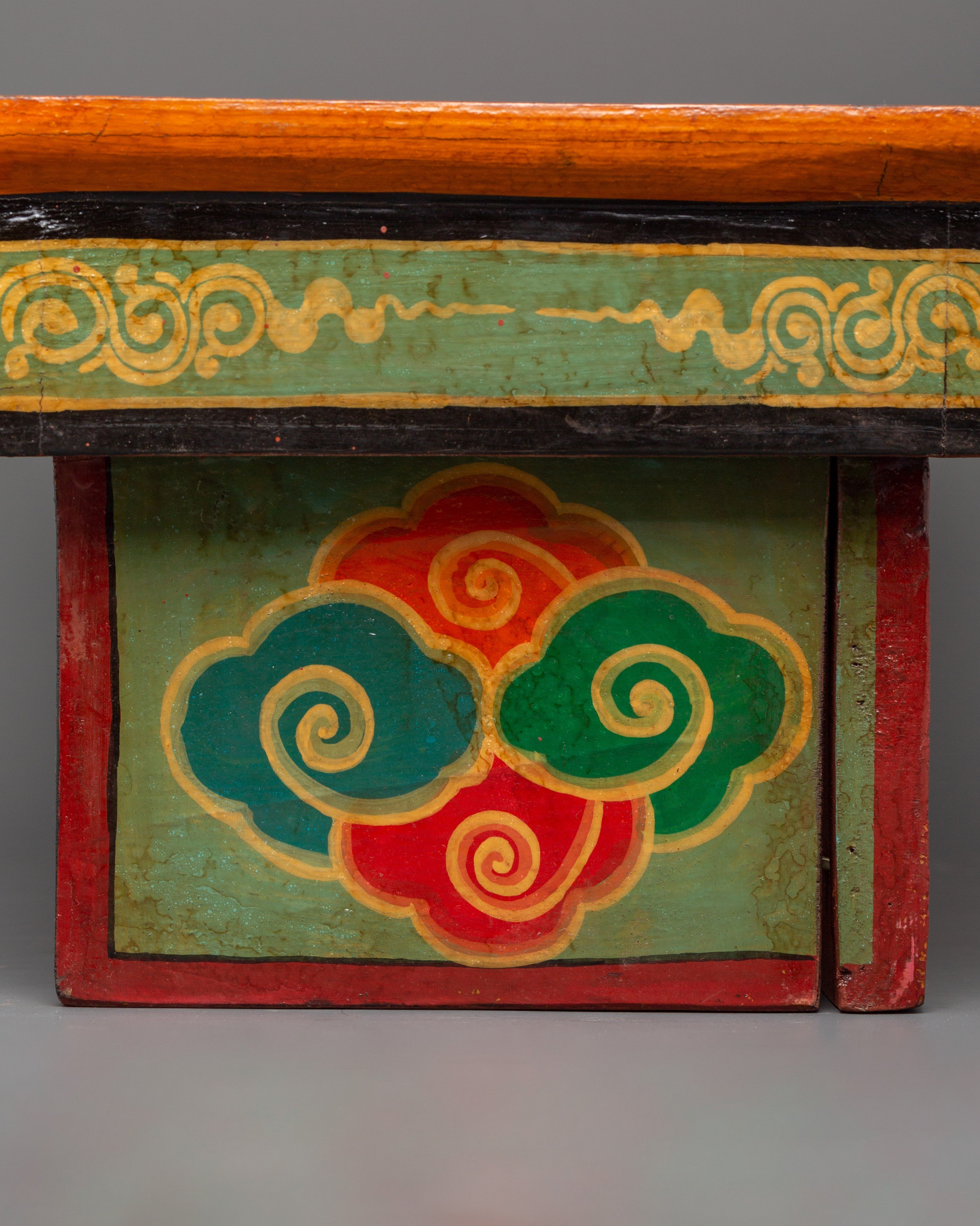 Hand-carved Folding Buddhist Table | Sacred Spiritual Decor