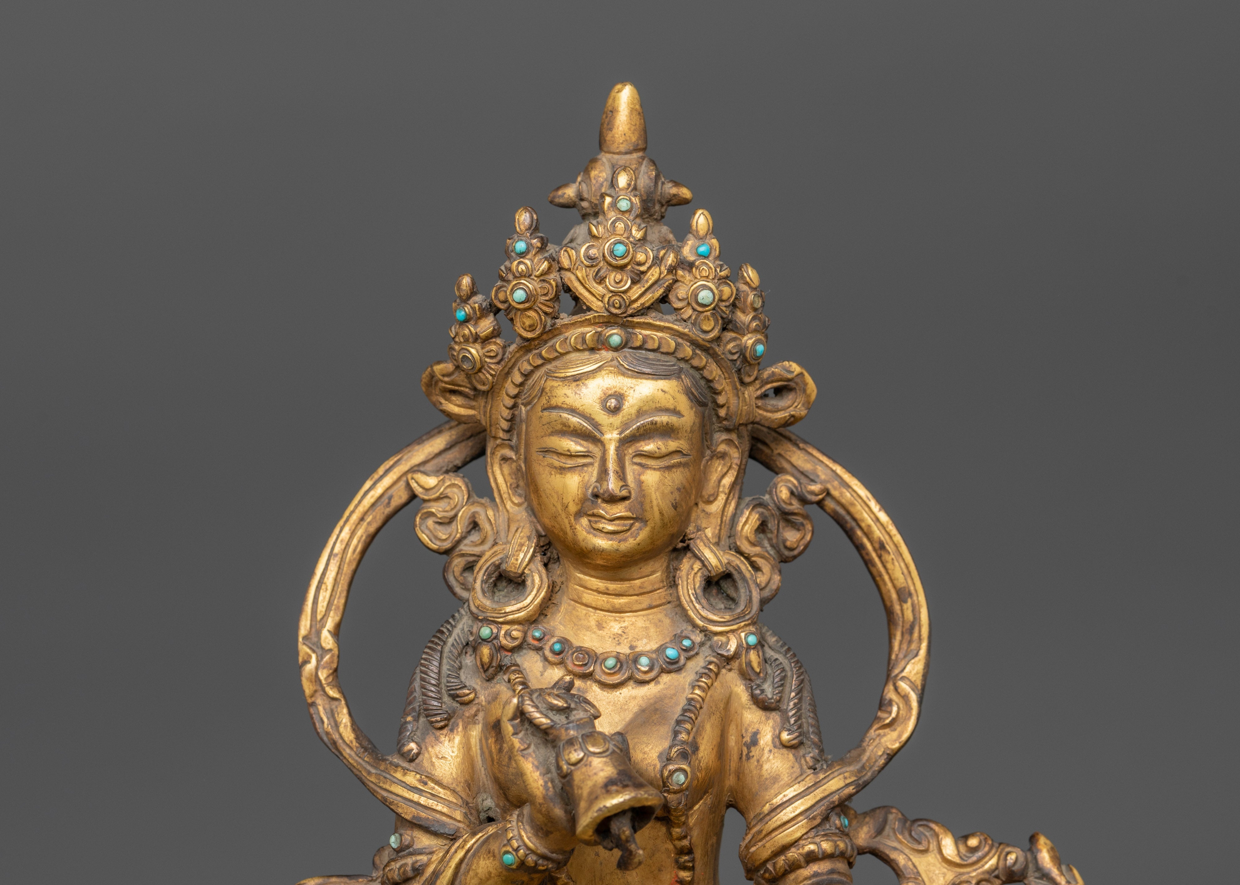 Antique Gold Marichi Statue | Gold-Plated Copper Deity