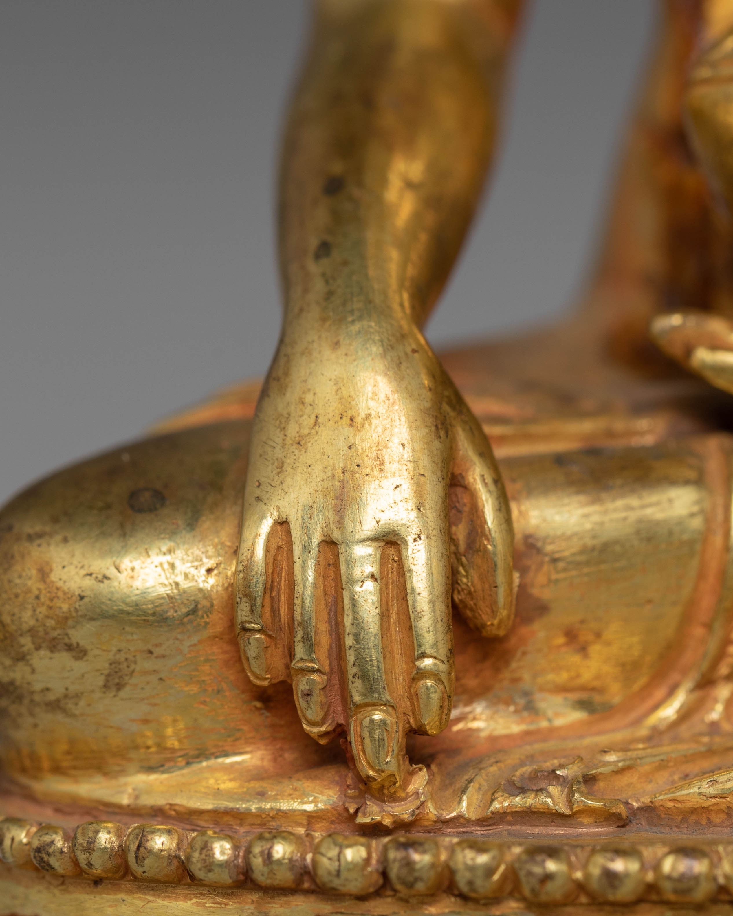 Gold Plated Statue of Shakyamuni Buddha | Gautama Buddha Artwork