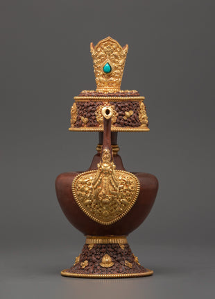 Gold-Plated Bhumba Ritual Set with Turquoise | Spiritual Decor