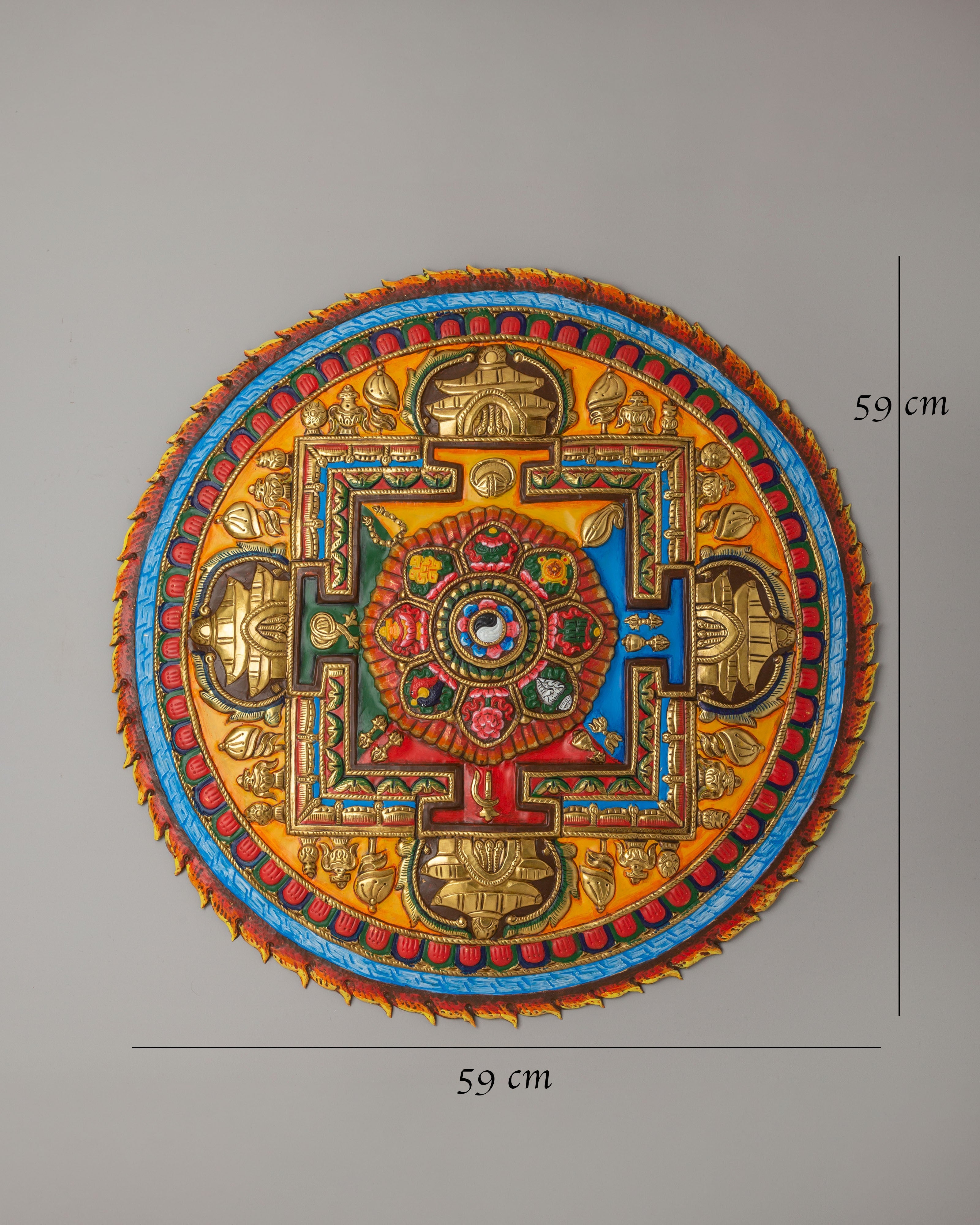 Astamangala Mandala Wall Hanging | Eight Auspicious Symbols Artwork