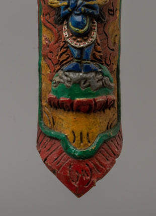 Hand-Carved Sakya Mahakala Decor | Buffalo Bone Tibetan Protector Deity