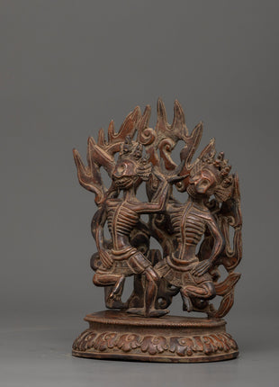 Oxidized copper Citipati statue |  Tibetan Protector Sculpture