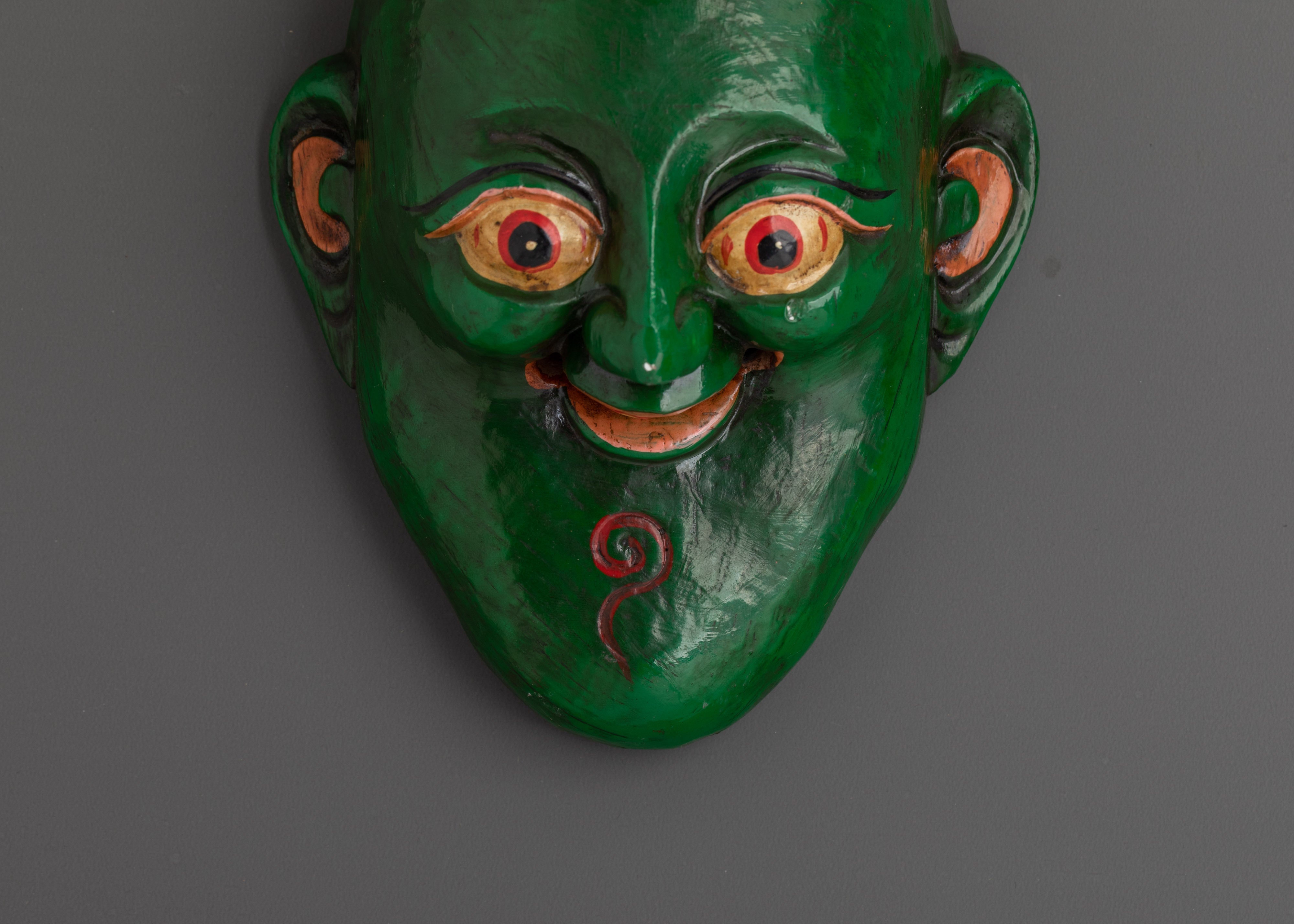 Decorative Wooden Wall Mask | Handcrafted Painted Wood Face Decor