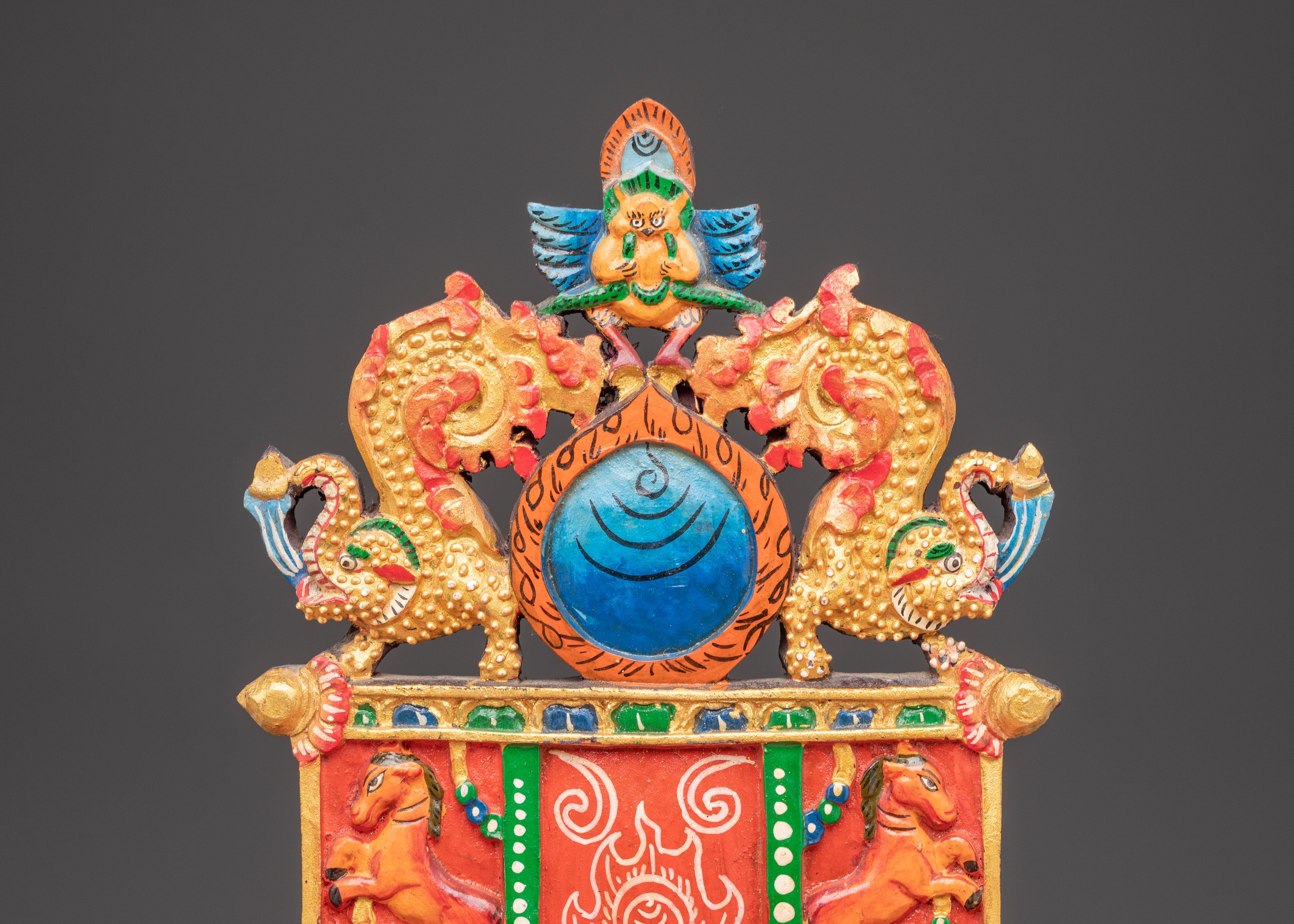 Handmade Traditional Buddhist Shrine Throne | Hand-Painted Tibetan Altar