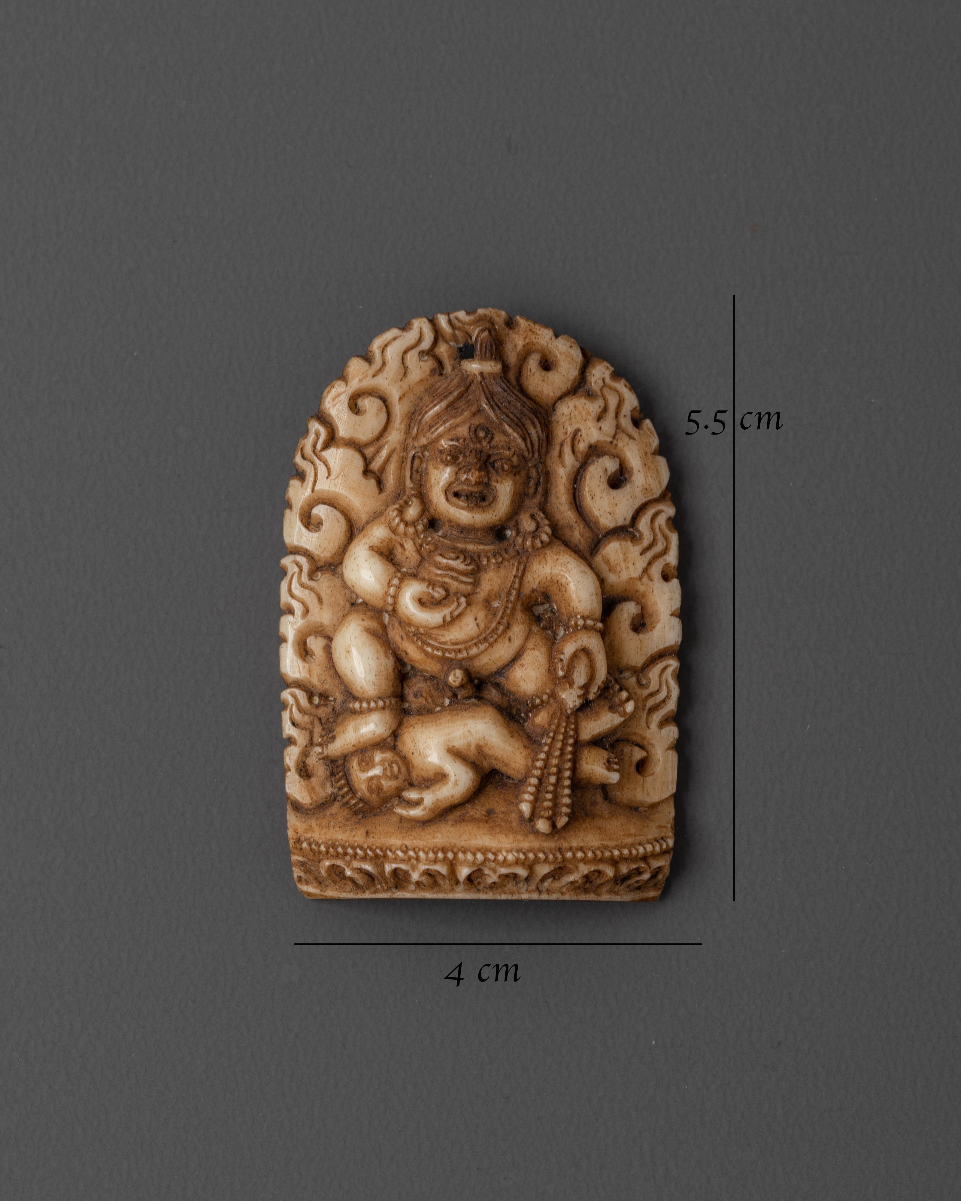 Hand-Carved Bone White Dzambhala Sculpture | Tibetan Buddhist Wealth Deity Art