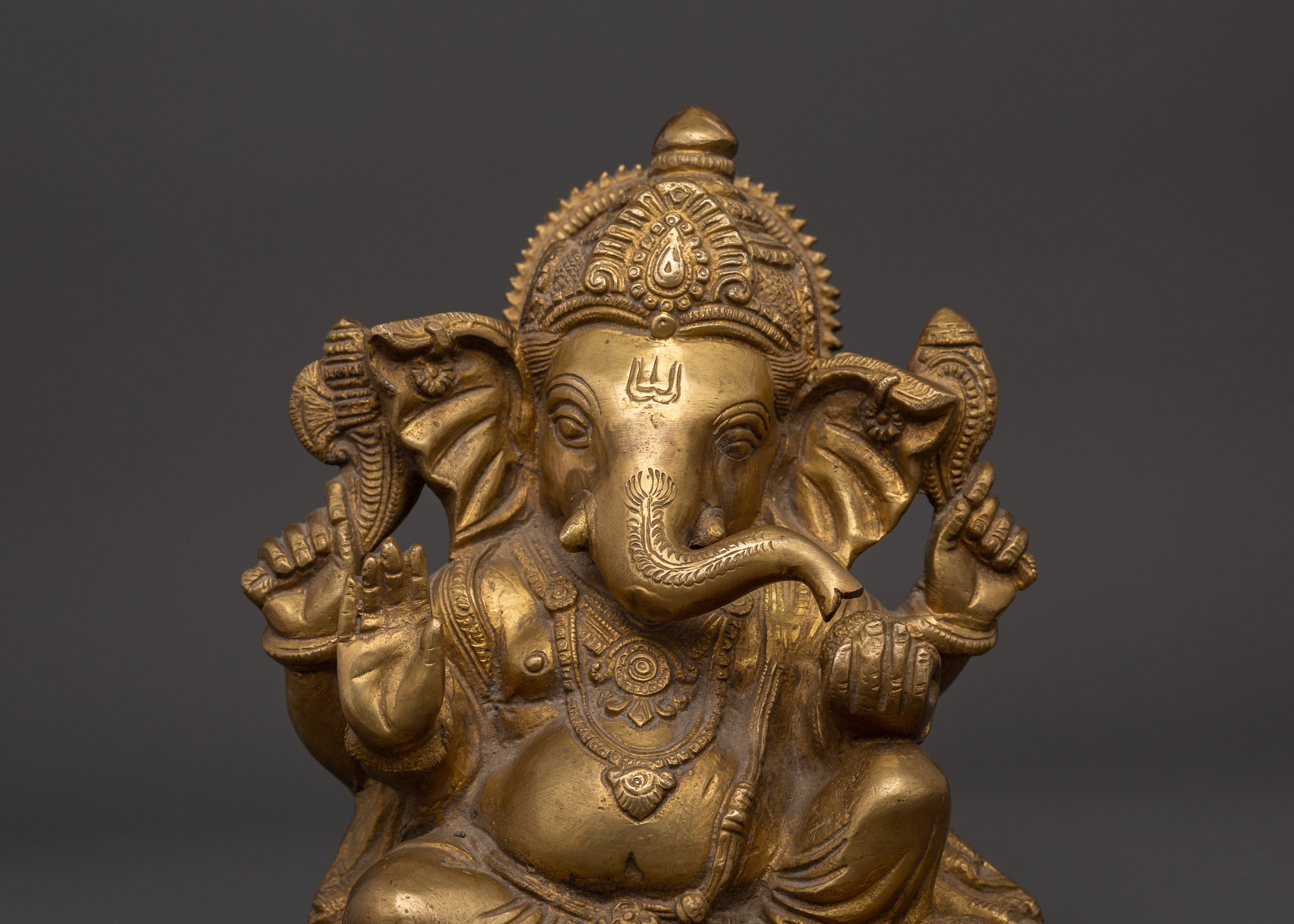 Sacred Ganesha Sculpture | Hindu Deity of Wisdom & Prosperity