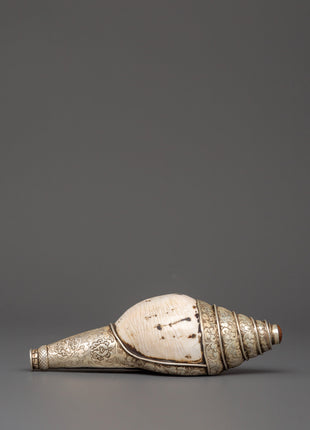 Spiritual Pure Silver Conch | Handmade Tibetan Buddhist Conch Shell