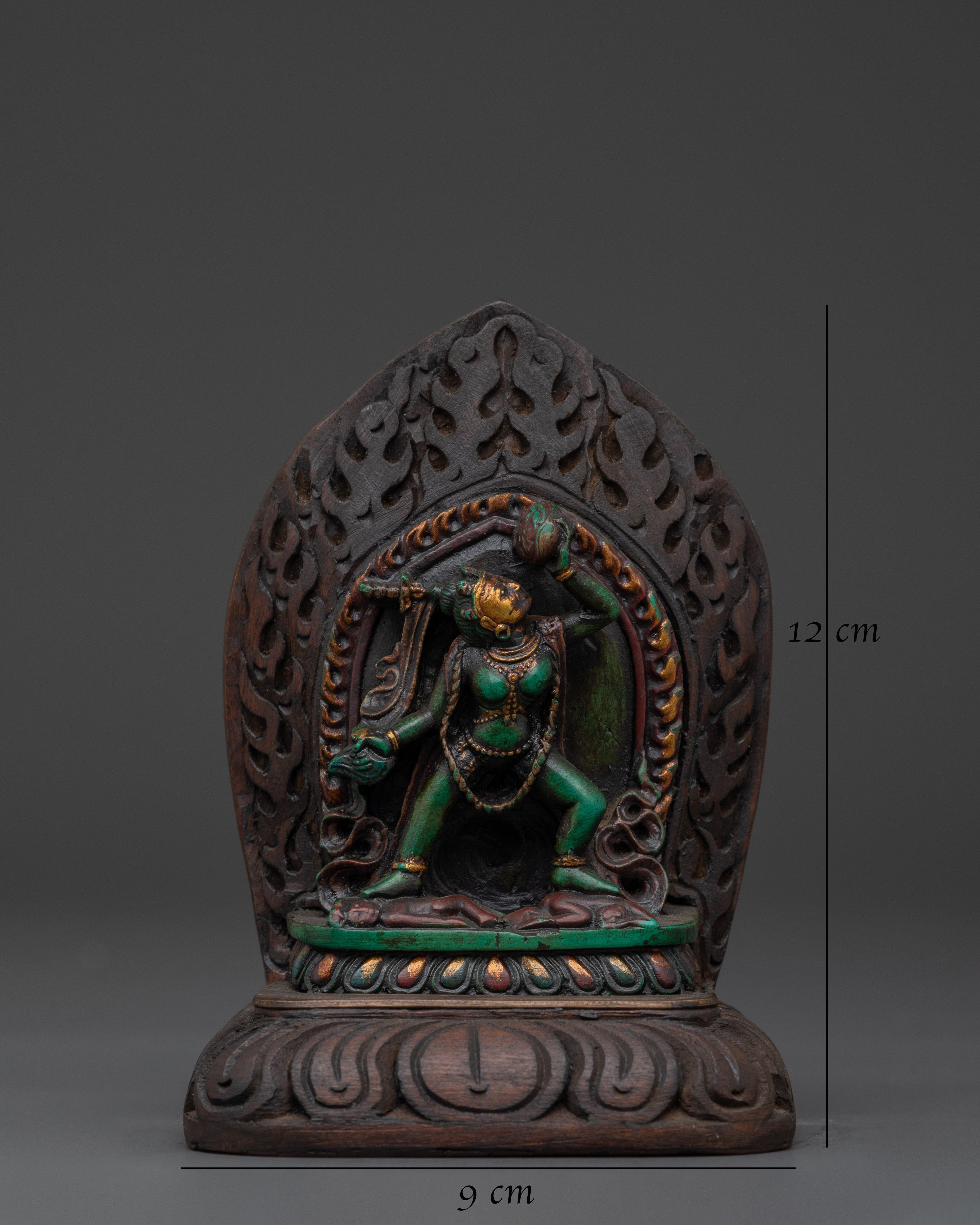 Vajrayogini Goddess of Wisdom Wooden Statue | Handcrafted Spiritual Artwork