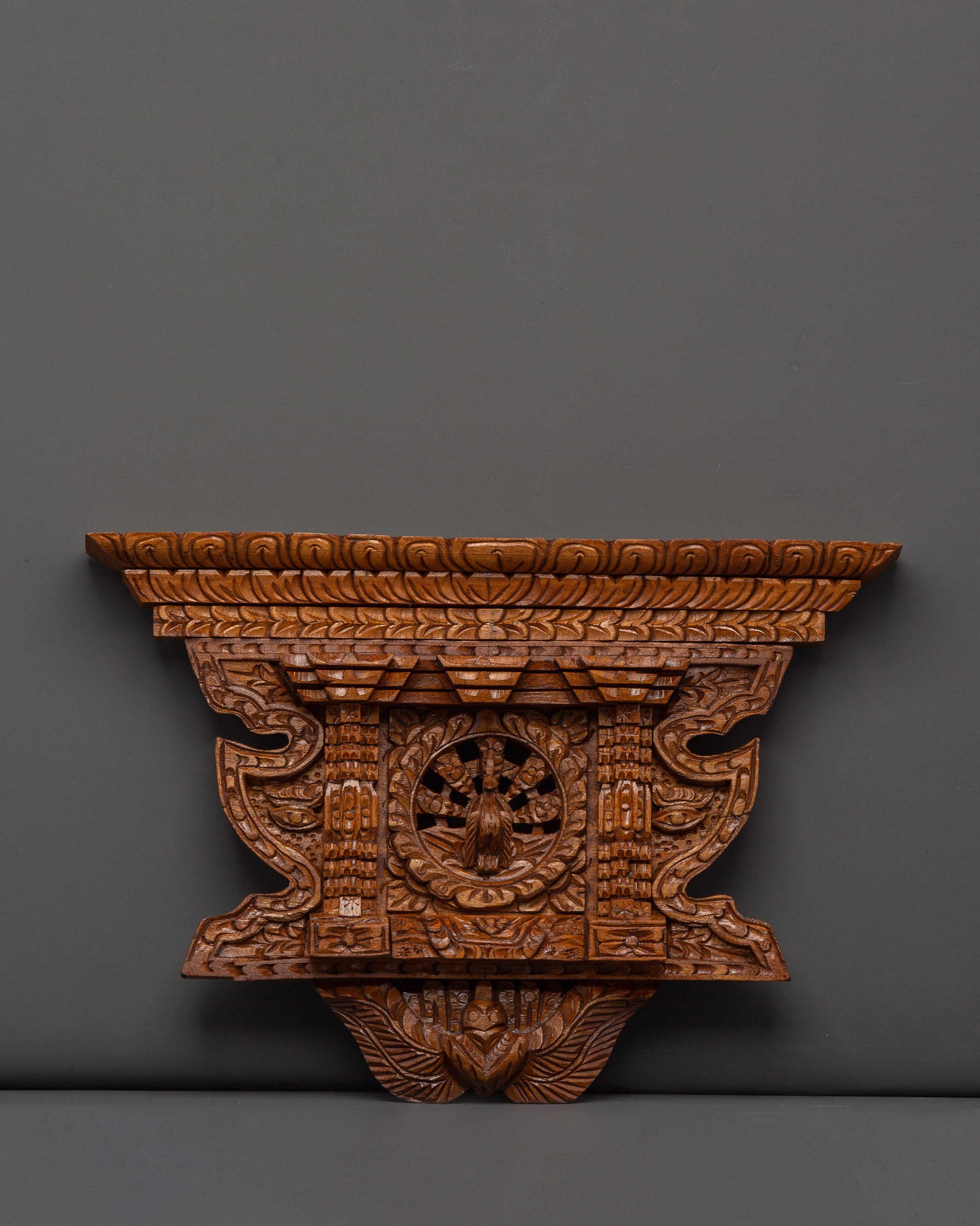 Carved Wooden Peacock Wall Hanging