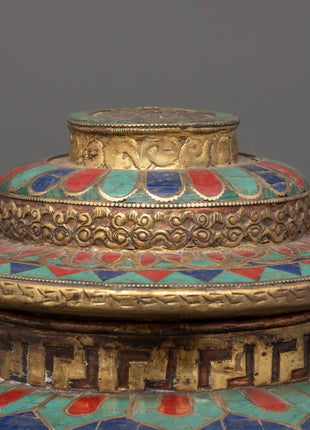 Hand-Made Buddhist Rice Pot Offering | Tibetan Ritual Copper Decor Art