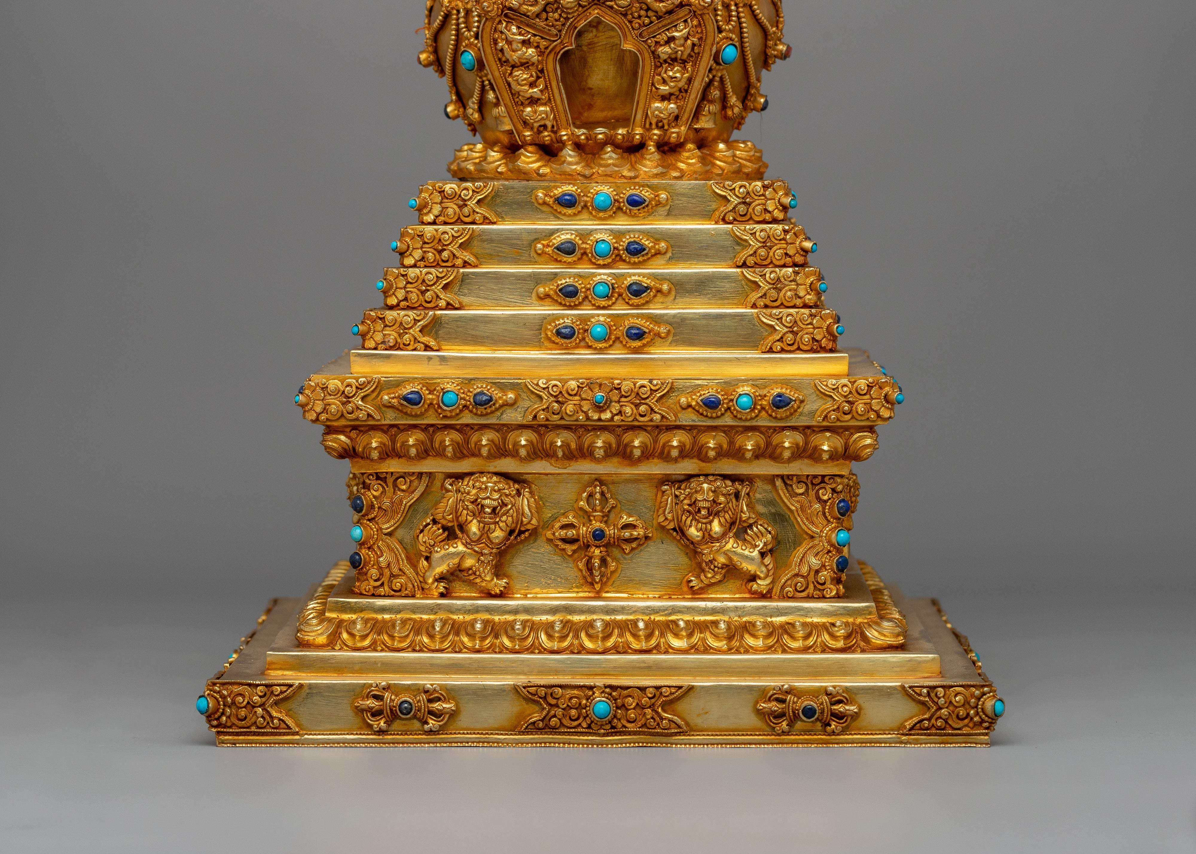 Gold Plated Stupa for Shrine | Himalayan Chorten
