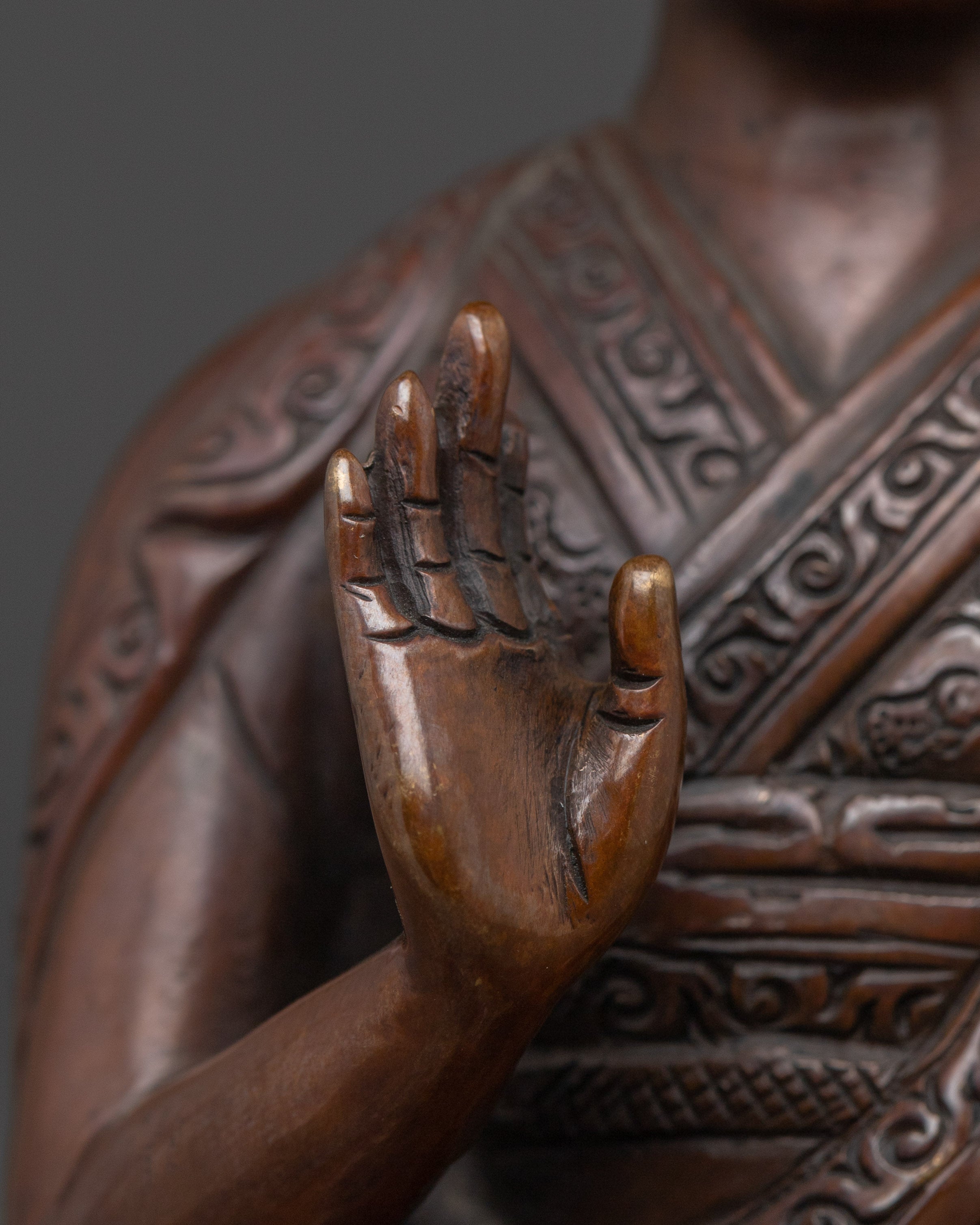 Oxidized Tsongkhapa Statue Set | Spiritual Altar Peice