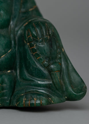 Jade Laughing Buddha Statue | Hand-Carved Original Jade Stone Art Work