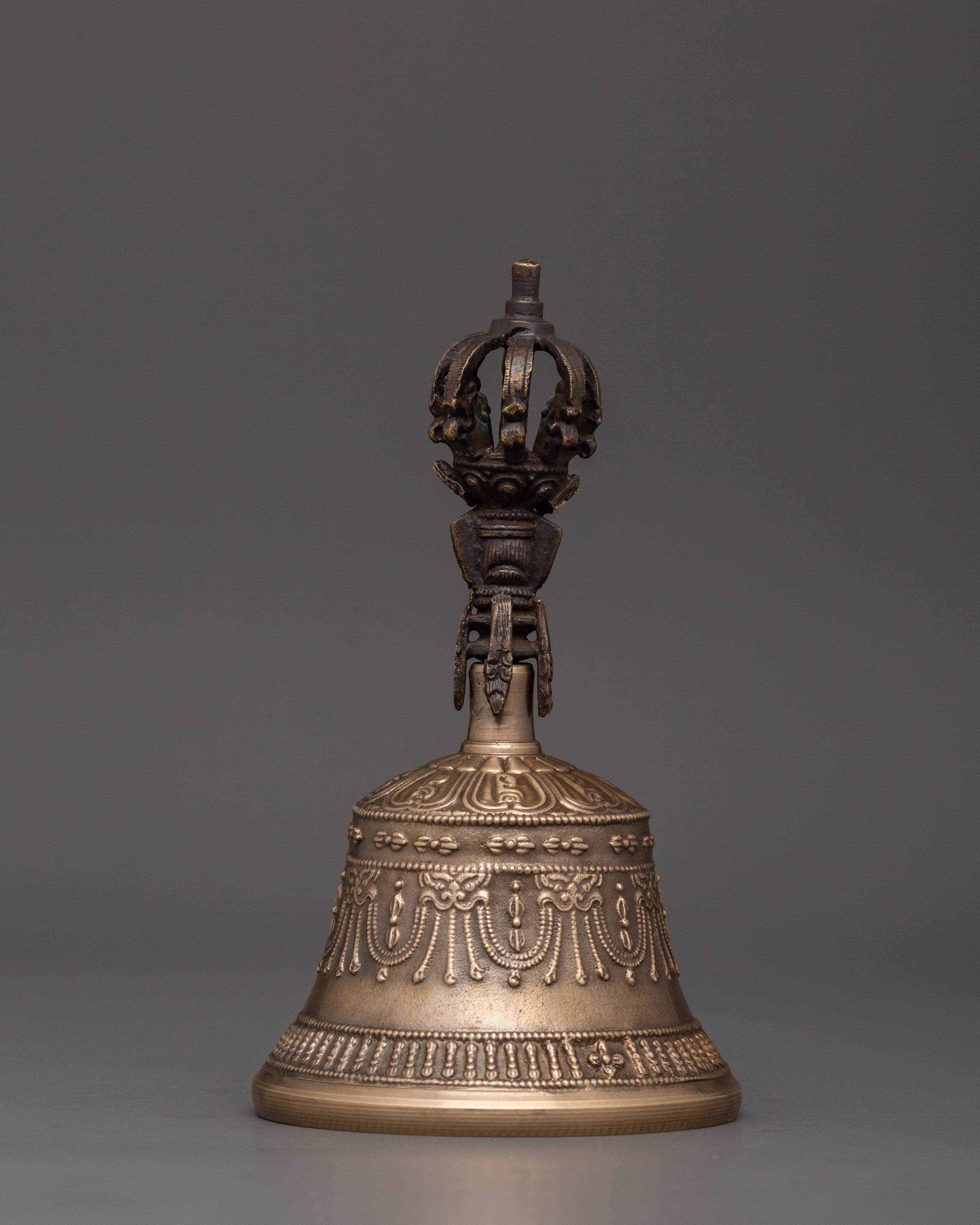 Sacred Vajra and Bell Pair | Tibetan Brass Bell & Vajra for Rituals